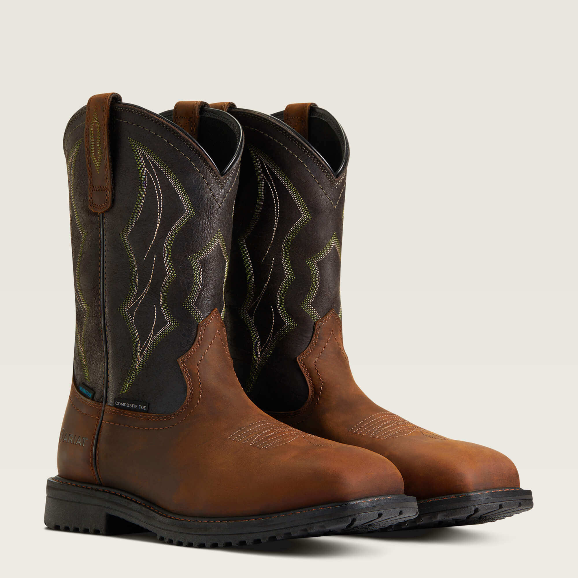 RigTek Wide Square Toe Waterproof Composite Toe Work Boot