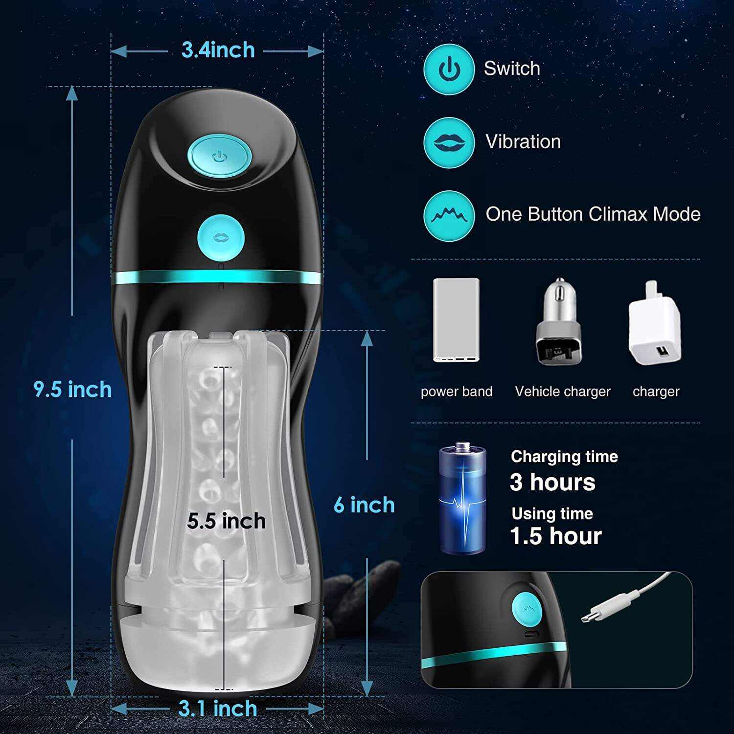 Automatic Sucking Male Masturbators - Upgraded 7 Vibration & Suction Hands Free Pocket Pussy Male Stroker with 3D Realistic Textured, Blowjob Toy Mens Adult Male Sex Toys for Men (Black)
