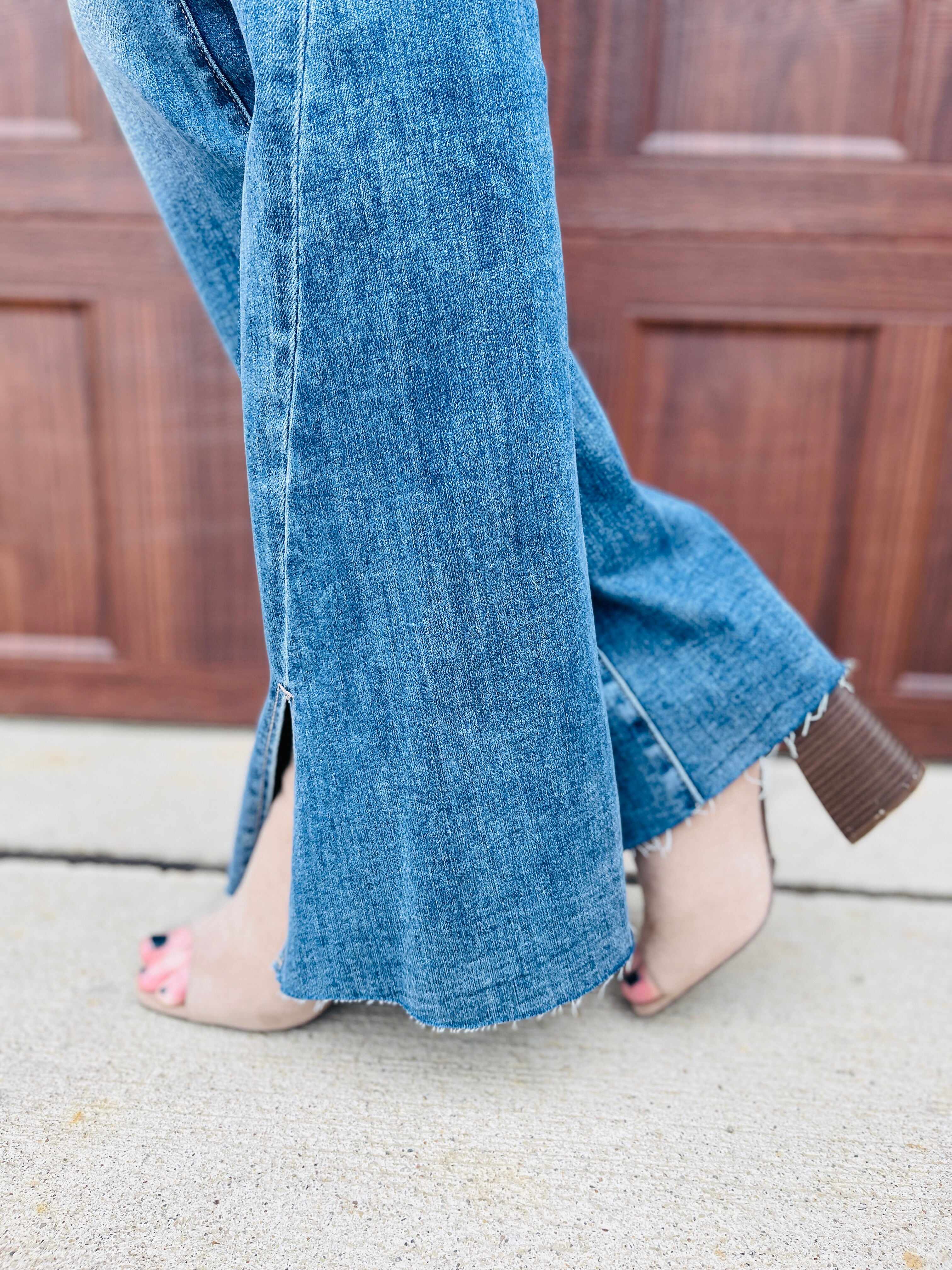 Risen Plus/Reg Hi-Rise Twist And Shout Your Love Flare Jeans