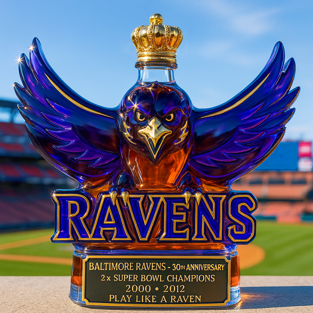 Baltimore Ravens Honors Whiskey Bottle