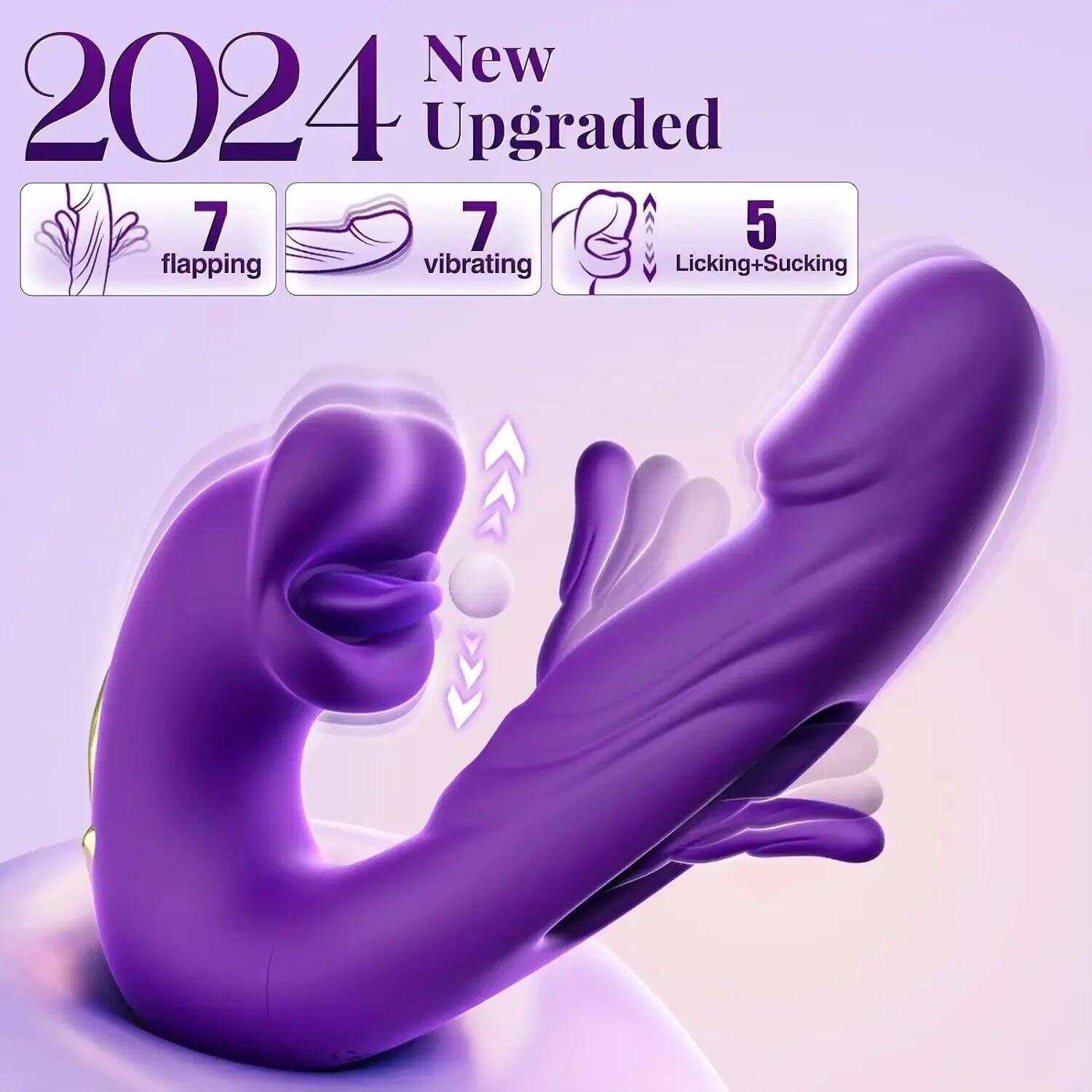 Tongue-Licking & Flapping Vibrator – G-Spot, Clitoral & Anal Stimulator for Women