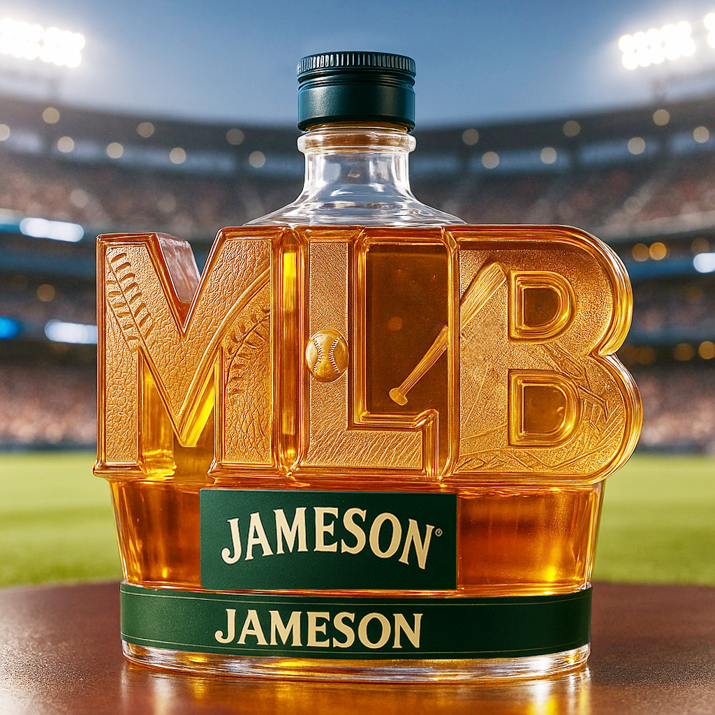 Major League Baseball Whiskey Bottle