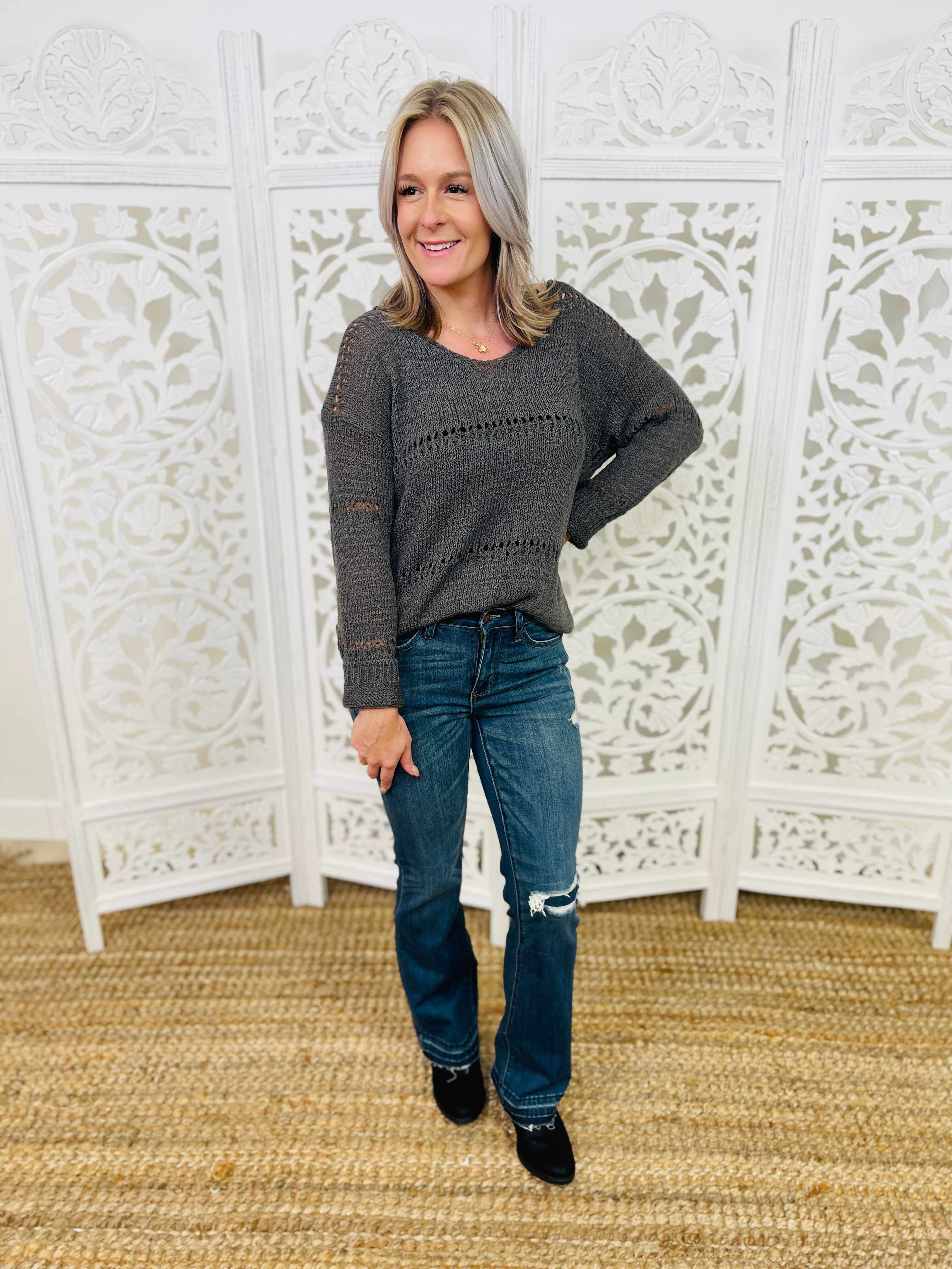PLUS/REG Perfectly Patched Bootcut Jeans
