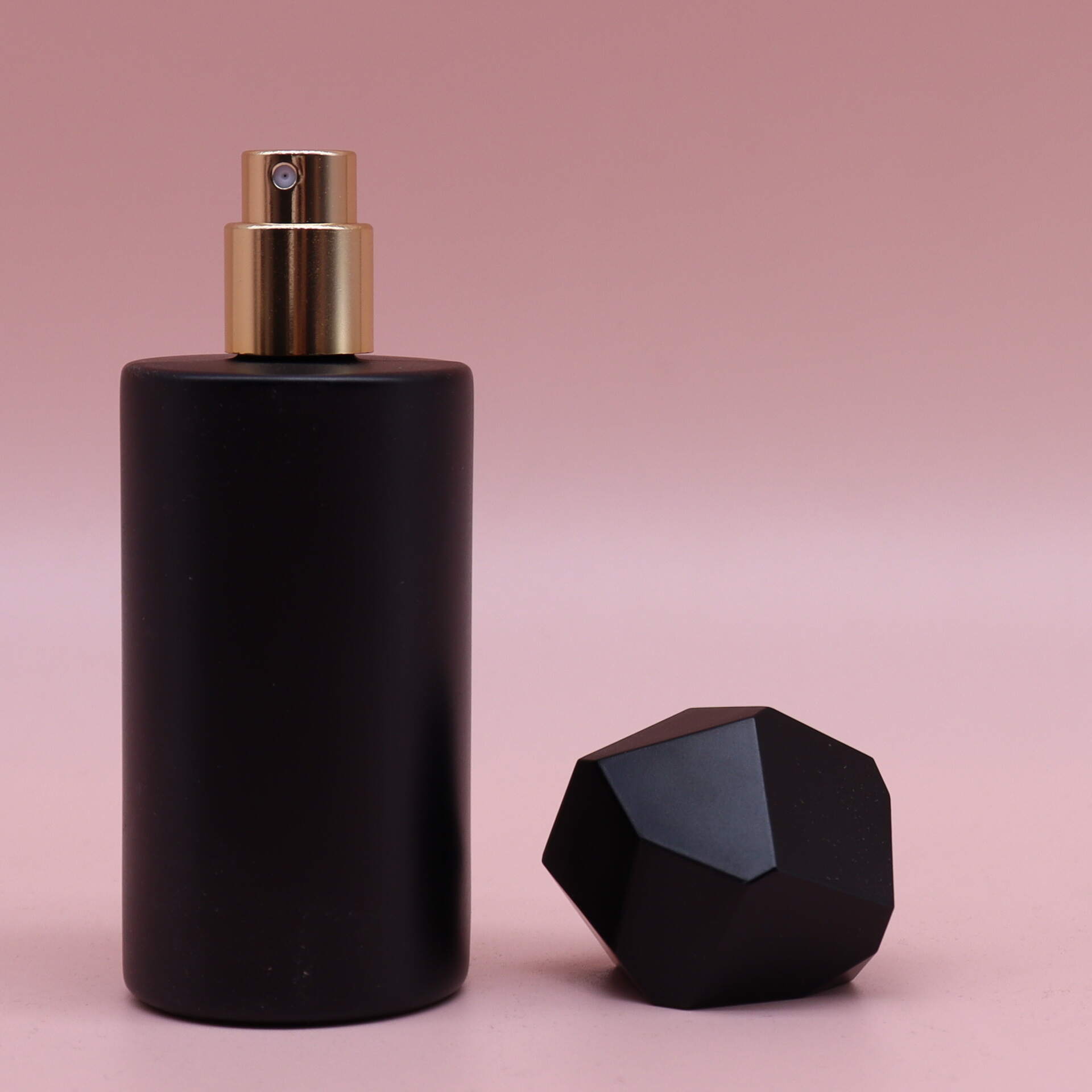Matte Black Cylinder Refillable Perfume Bottle