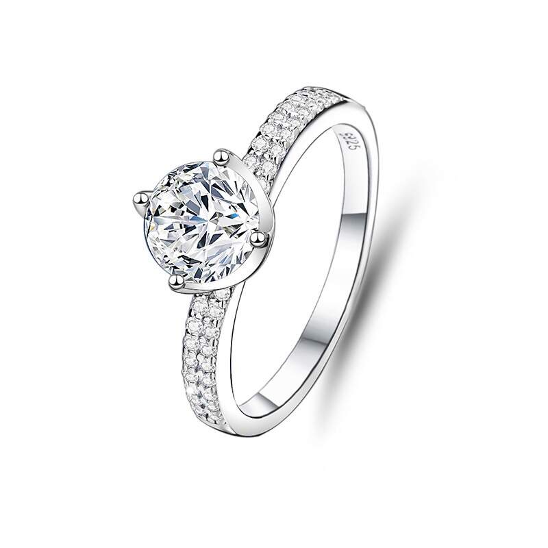 Double row of diamonds - sapphire exquisite ring