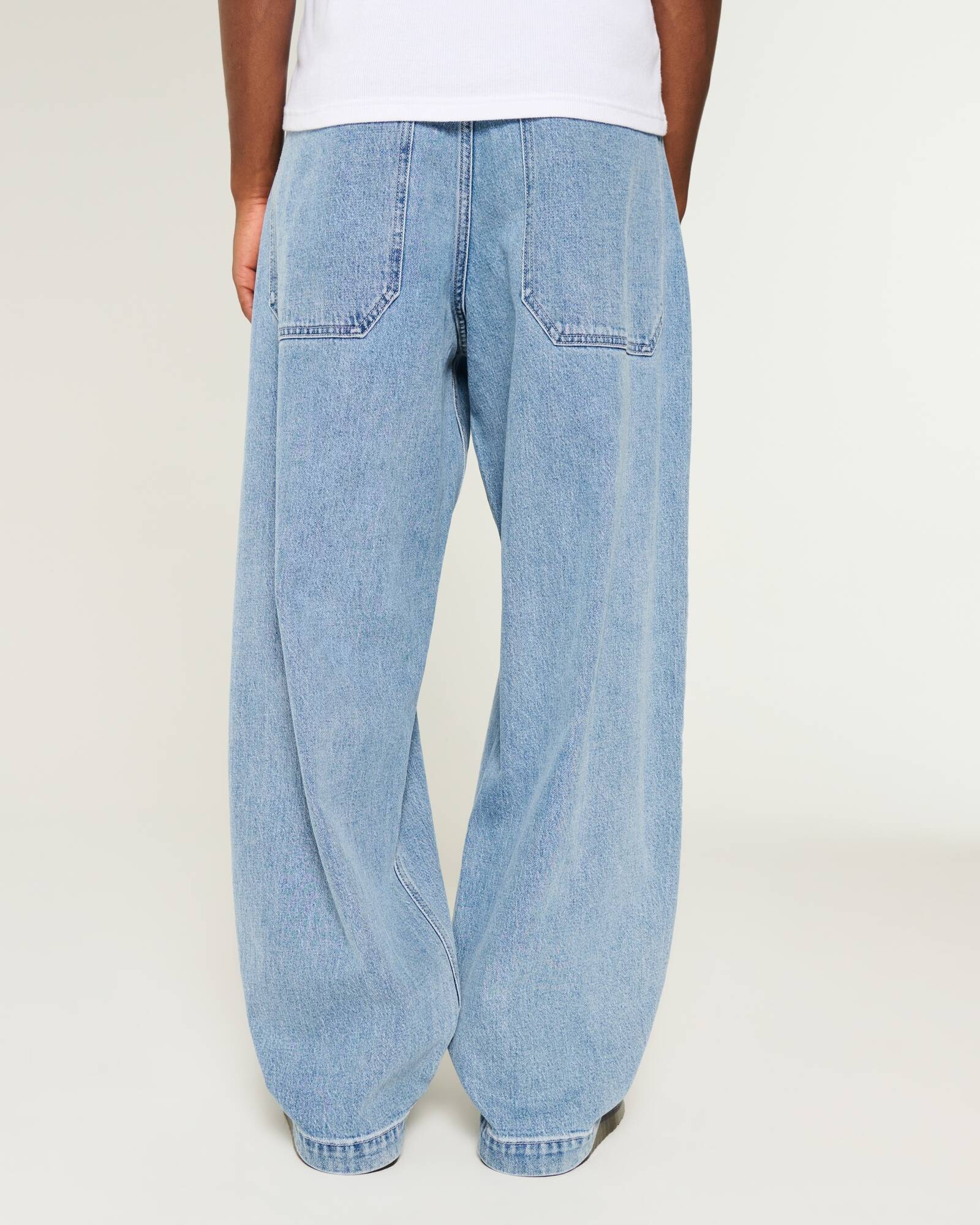 Medium Wash Skater Baggy Jeans