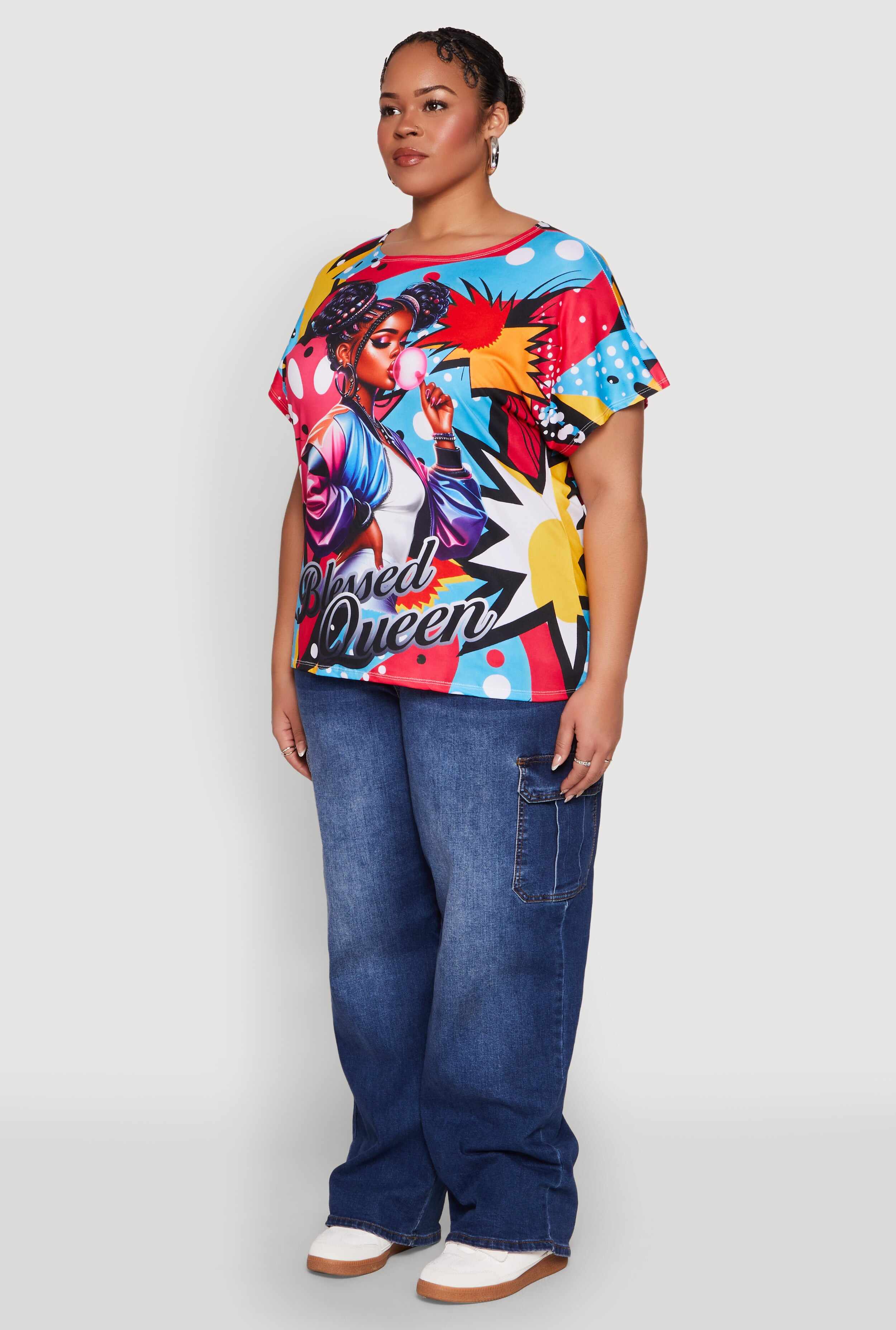 Plus Size Blessed Queen Graphic Tee