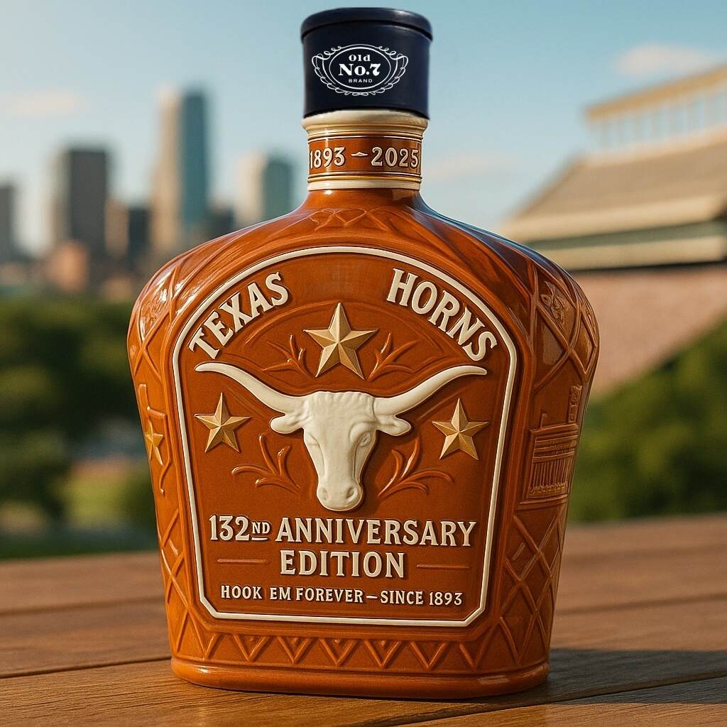 UT Longhorns 132nd Anniversary Whiskey Bottle