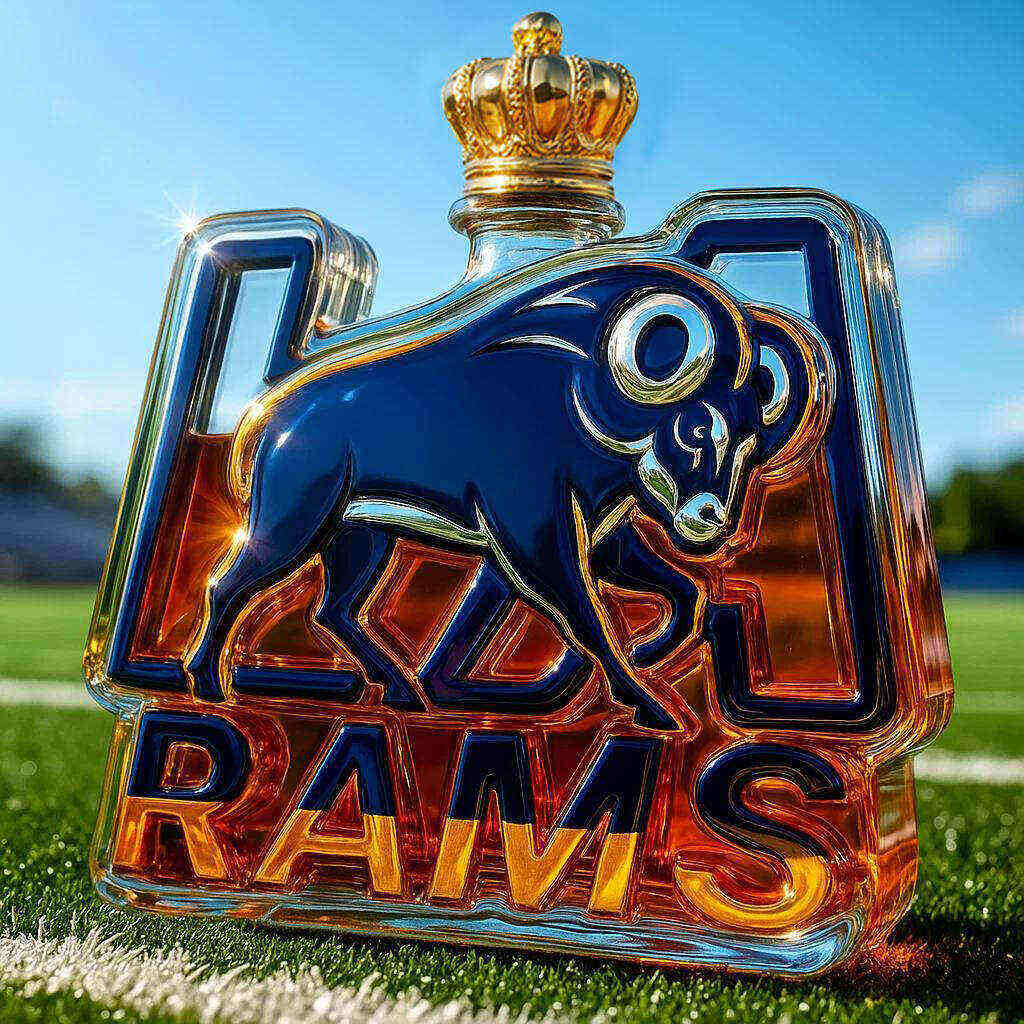 LA Rams Whiskey Bottle