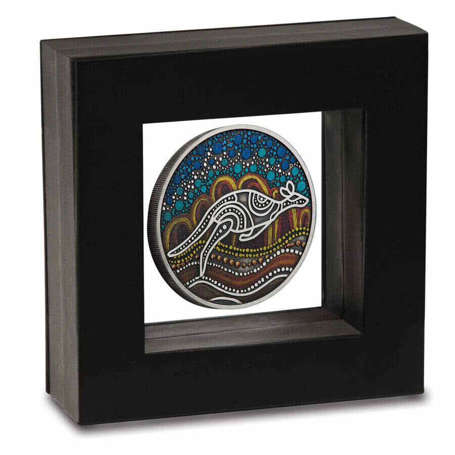 2023 Australia 2 oz Silver Colorized Kangaroo Yongka (Antiqued) - SKU#279333