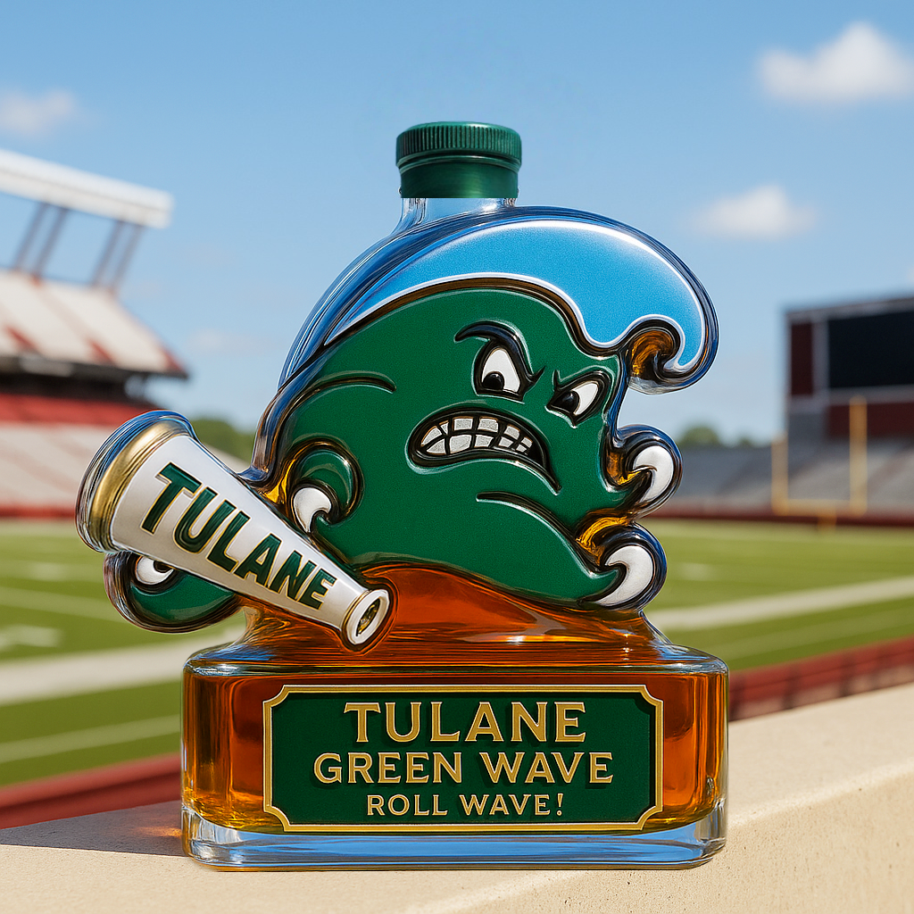 Tulane University Green Wave Limited Edition Whiskey Bottle