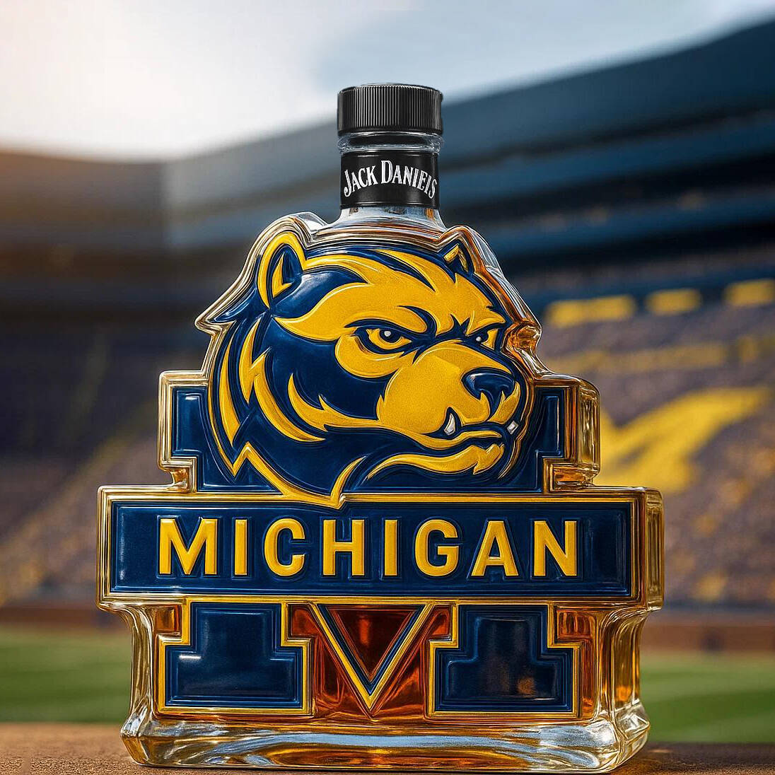 University of Michigan Wolverines Whisky Bottle