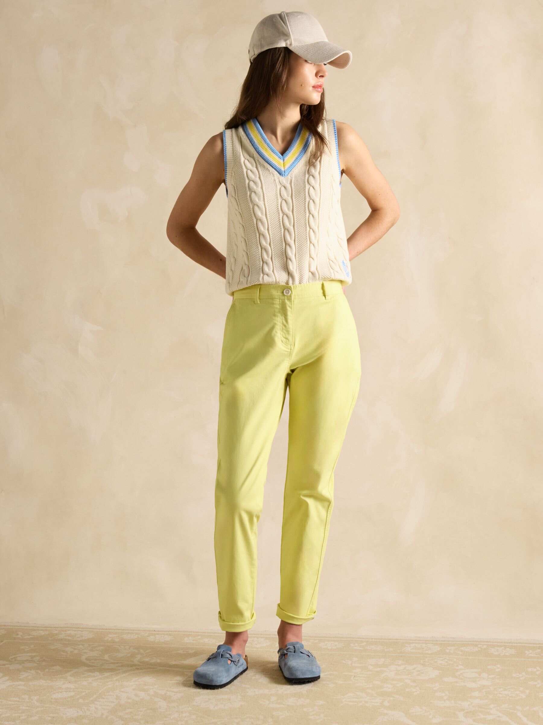 Deuce Cream Cable Knitted Cotton Vest