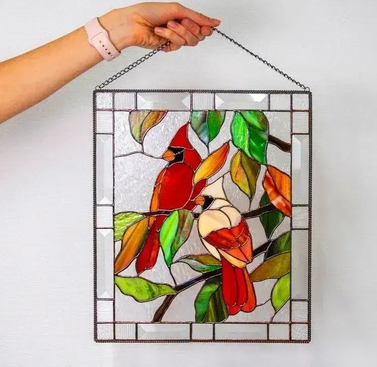 🎉Mother's Day Pre-sale - 49% OFF-Cardinal Stained Glass Window Panel