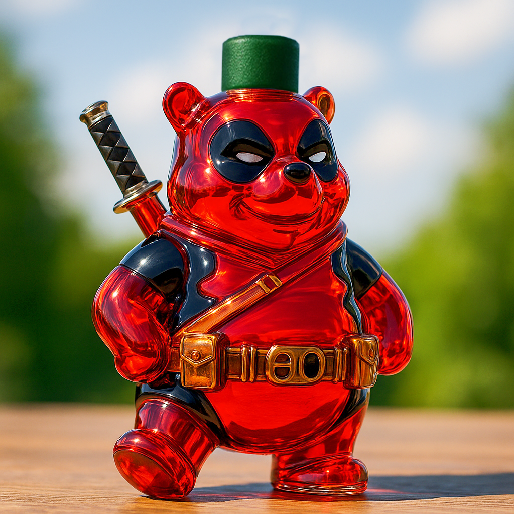 Deadpool Bear Whiskey Bottle