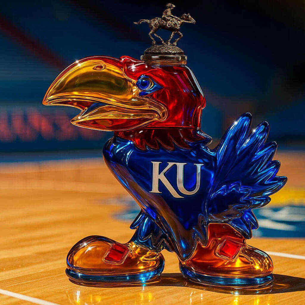 KU Jayhawk Whisky Bottle