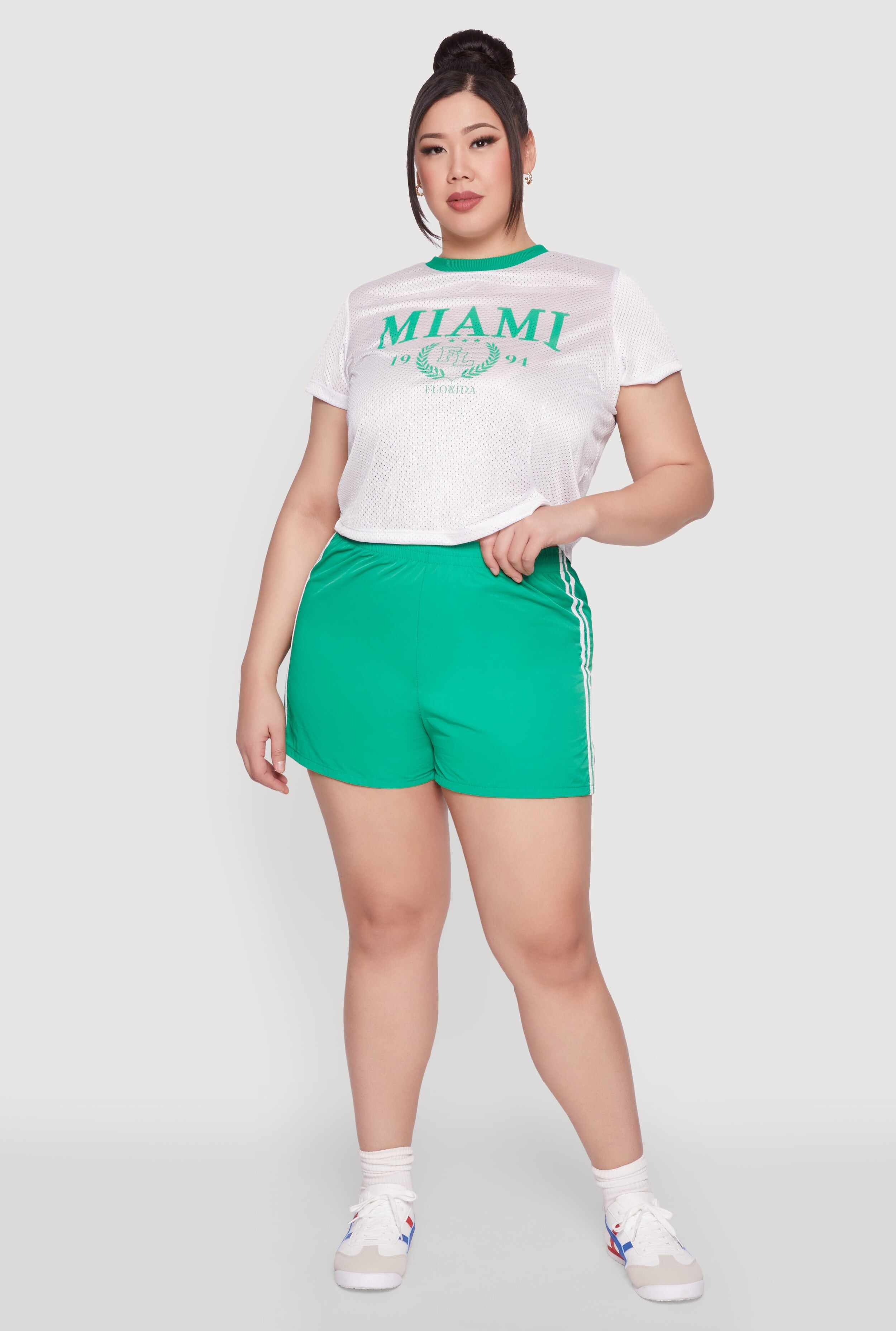 Plus Size Almost Famous Contrast Trim City Graphic Jersey