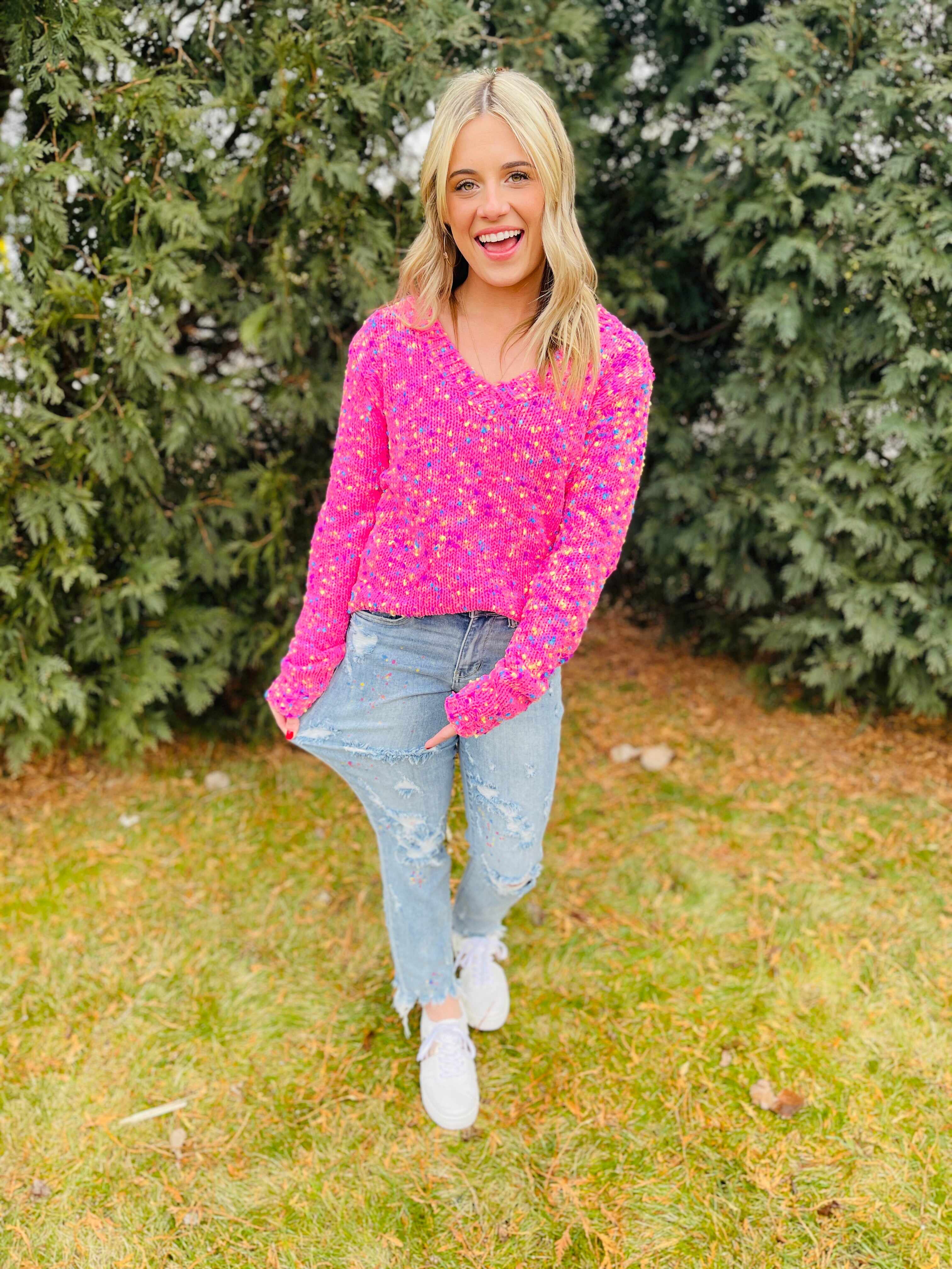 Plus/Reg Color Me Happy Boyfriend Jeans