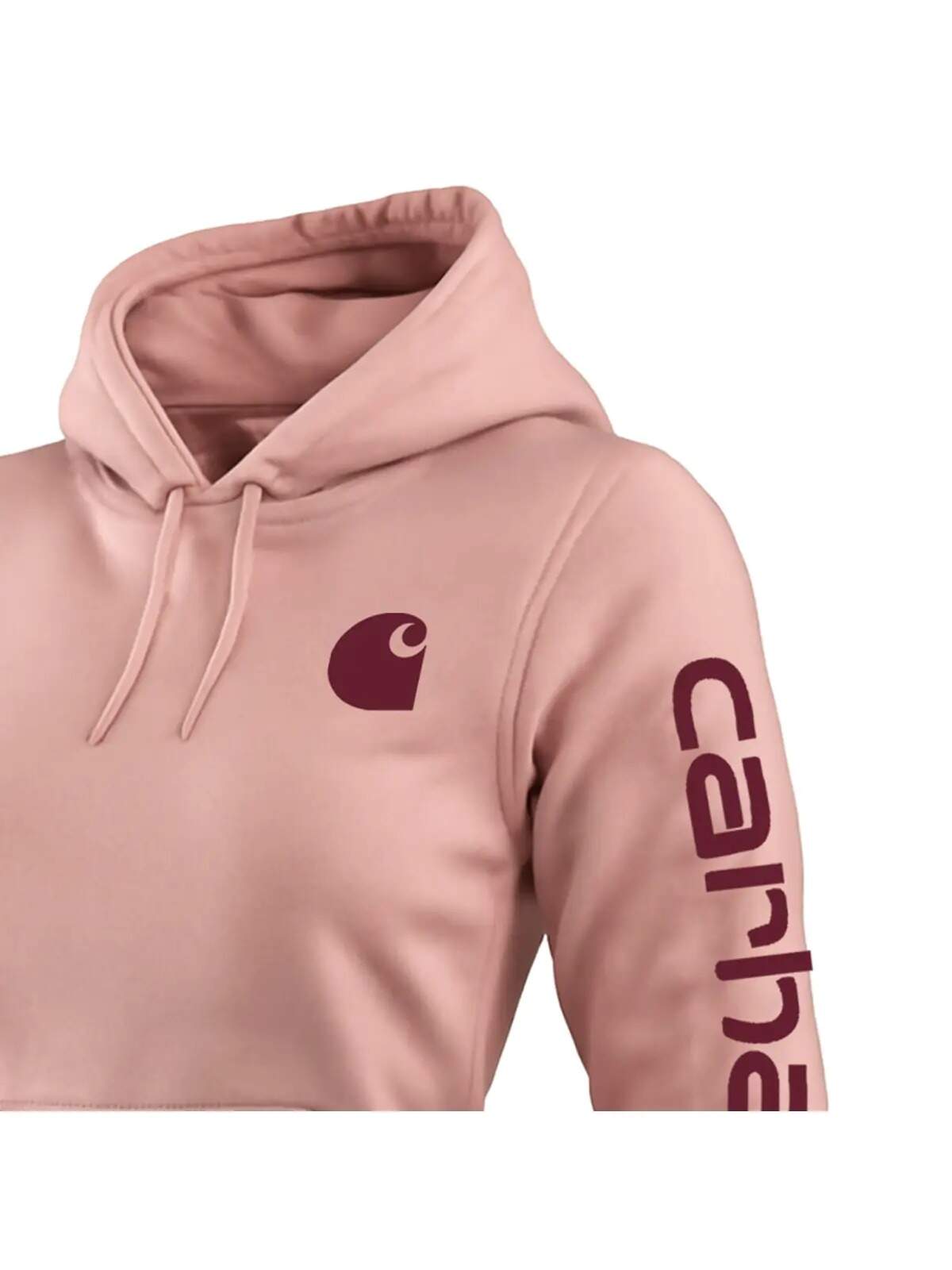 Women's Vintage Western Cowboy Letter Logo Print Pocket Long Sleeve Pink Hoodie