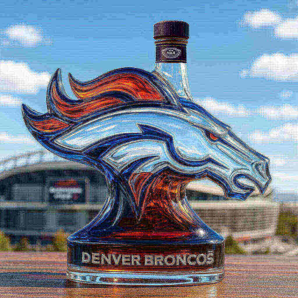 Denver Broncos whiskey bottle