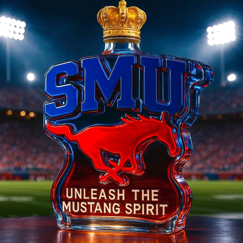 SMU Mustangs Whiskey Bottle