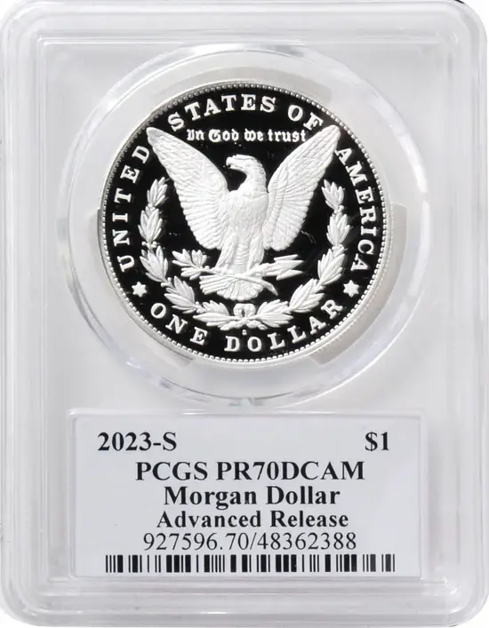 2023 6 PC Morgan and Peace Silver Dollars MS70/PF70/ R70 Advance Release PCGS Founders Mark of Distinction Holders Signed by John Dannreuther