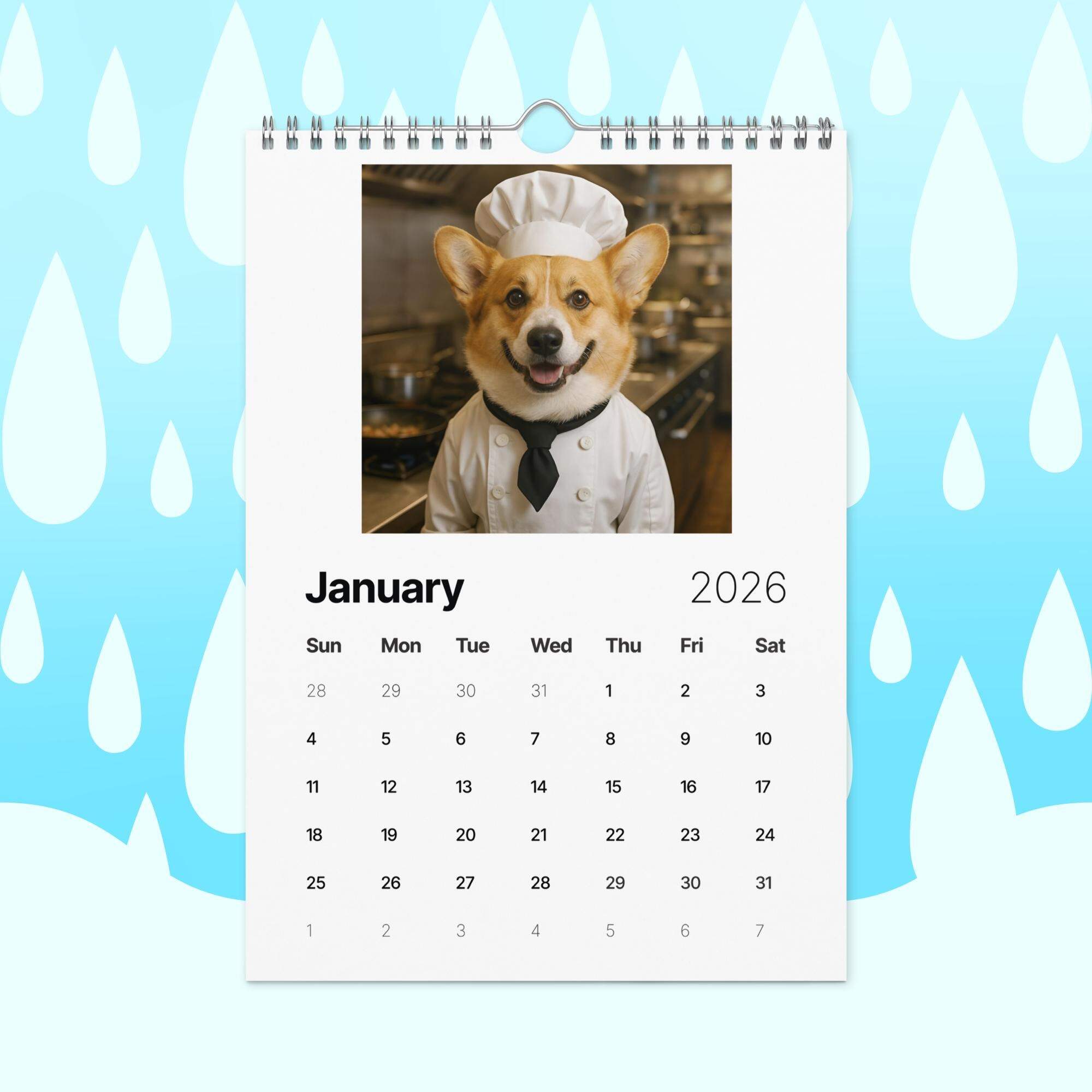Funny Corgi Dogs with Jobs Calendar 2026