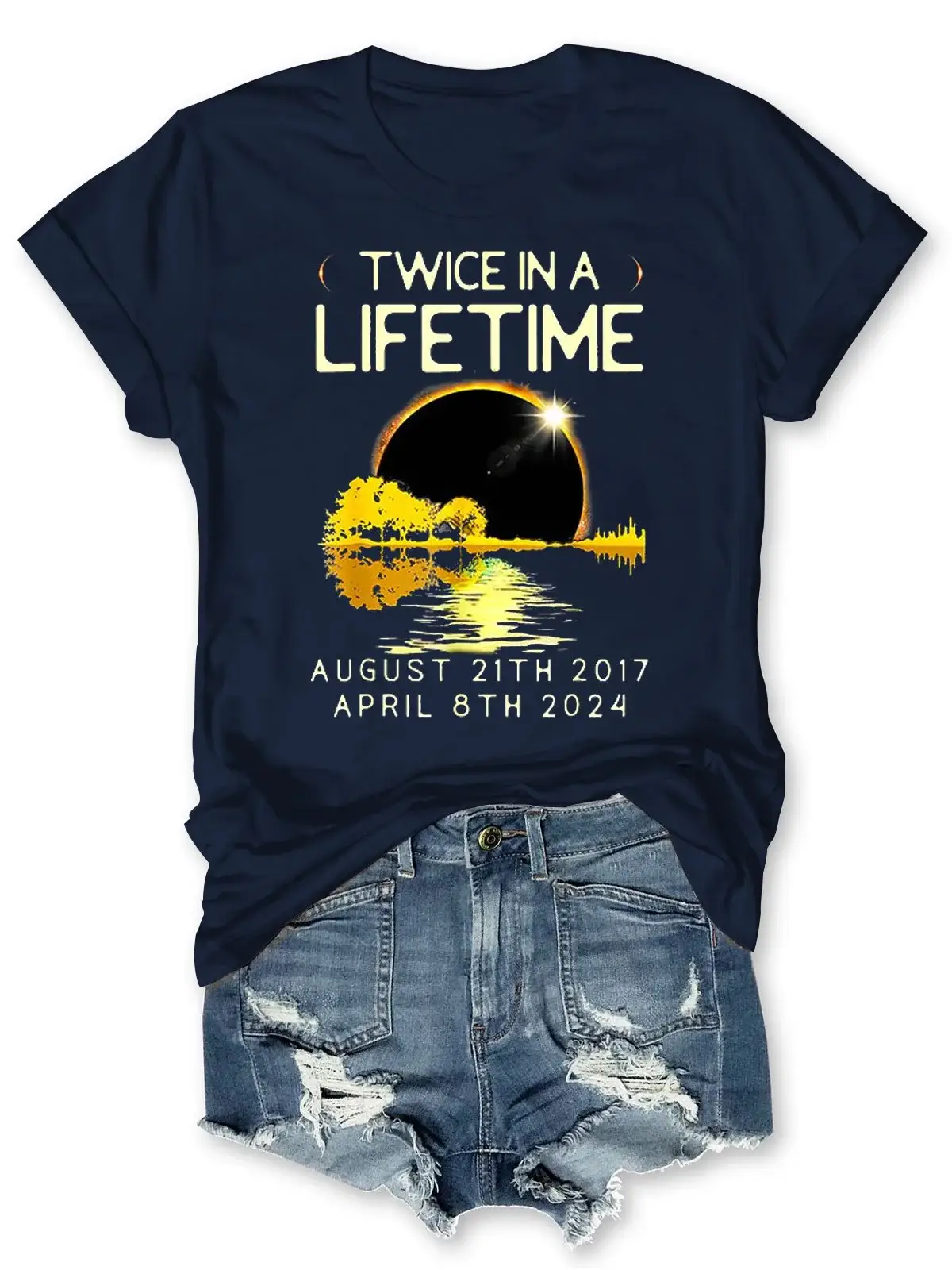 Twice In A Lifetime August 21th 2017 Solar Eclipse Print Short Sleeve T-shirt