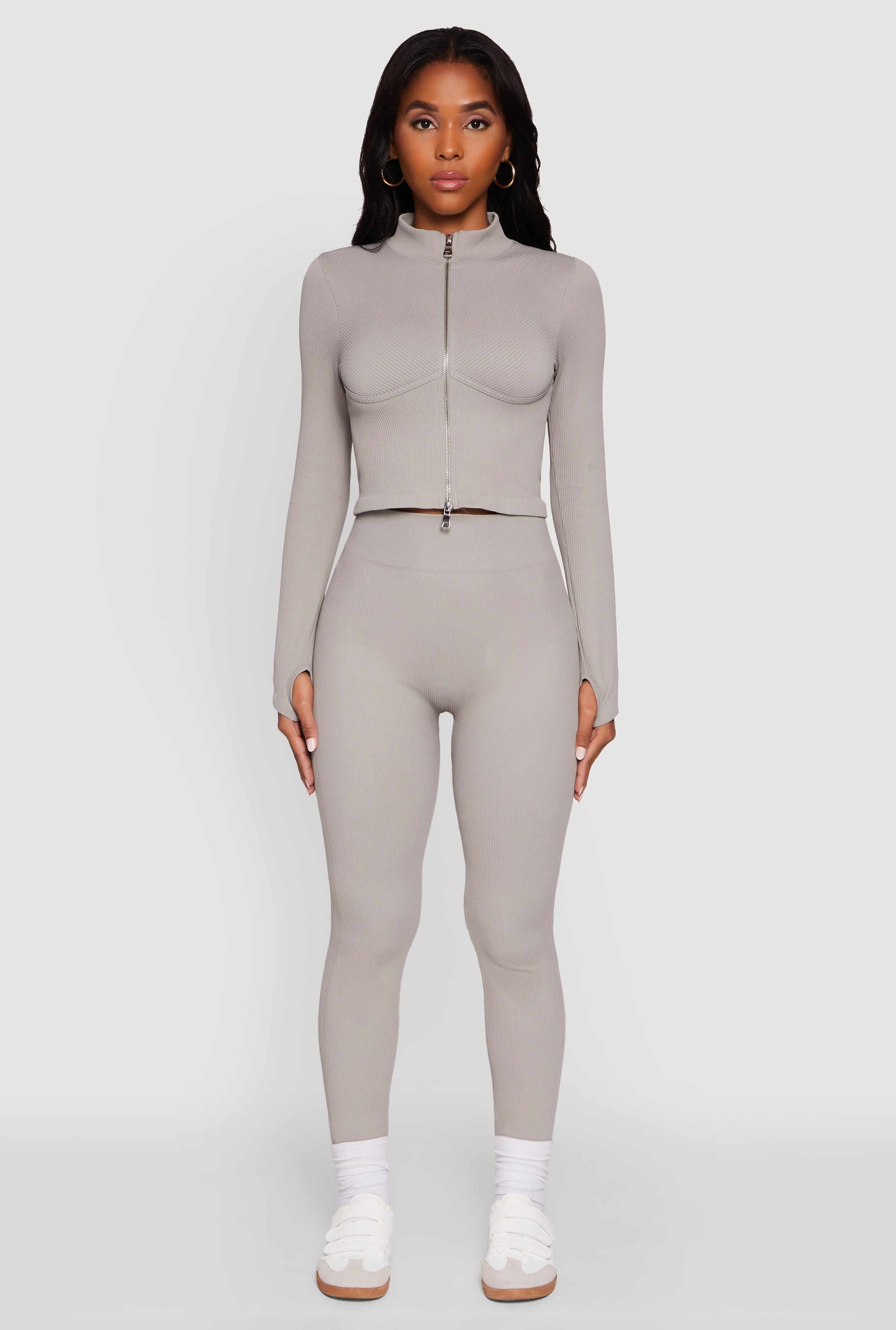 Seamless Ribbed High Waisted Leggings
