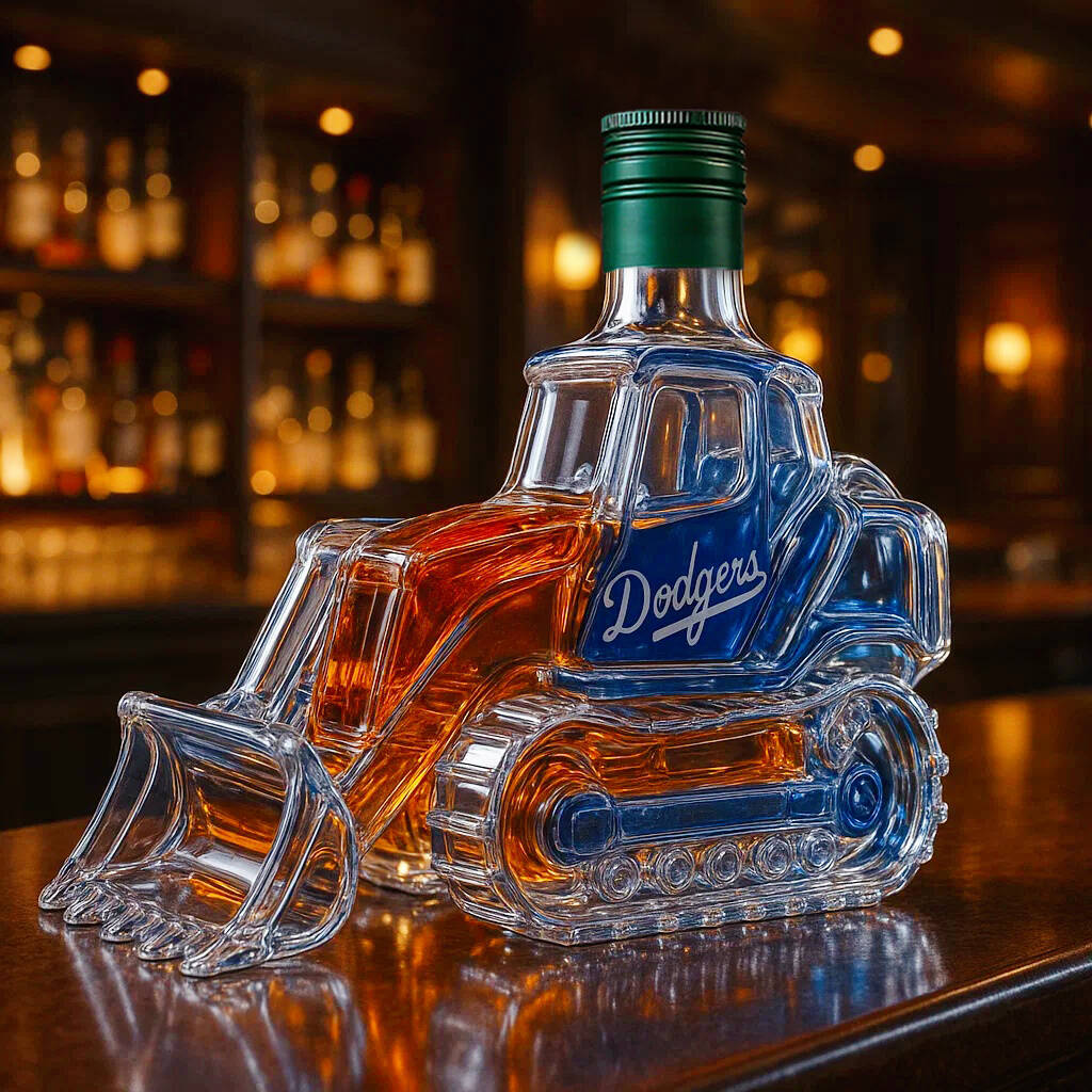 Los Angeles Dodgers Excavator Whiskey Bottle