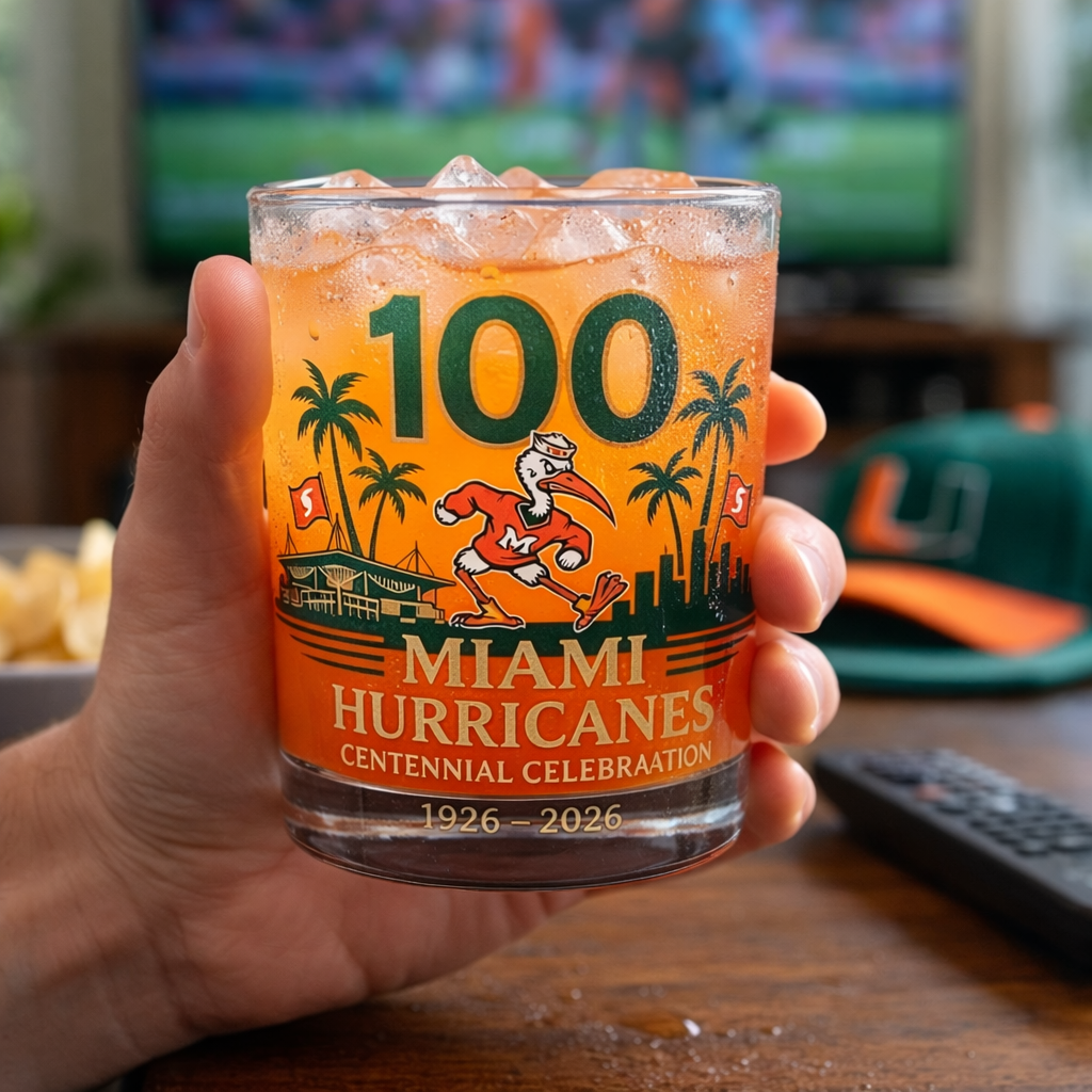 Miami Hurricanes 100th Anniversary Commemorative Glass (1926–2026)