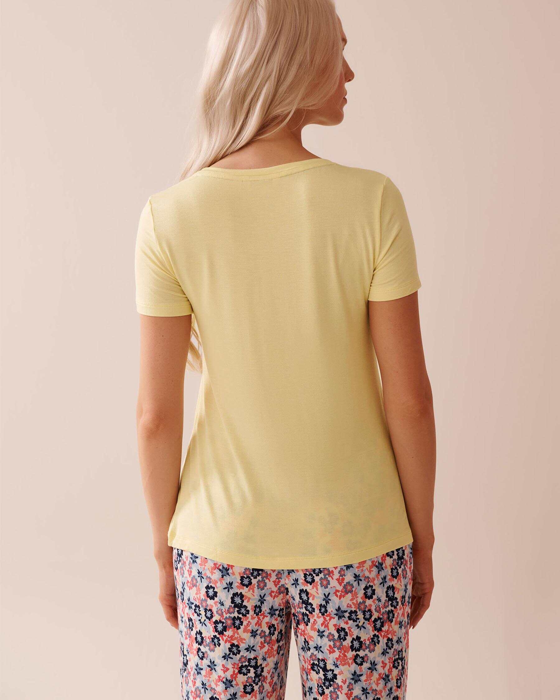 Butterfly Print Soft Jersey Crew Neck T-shirt