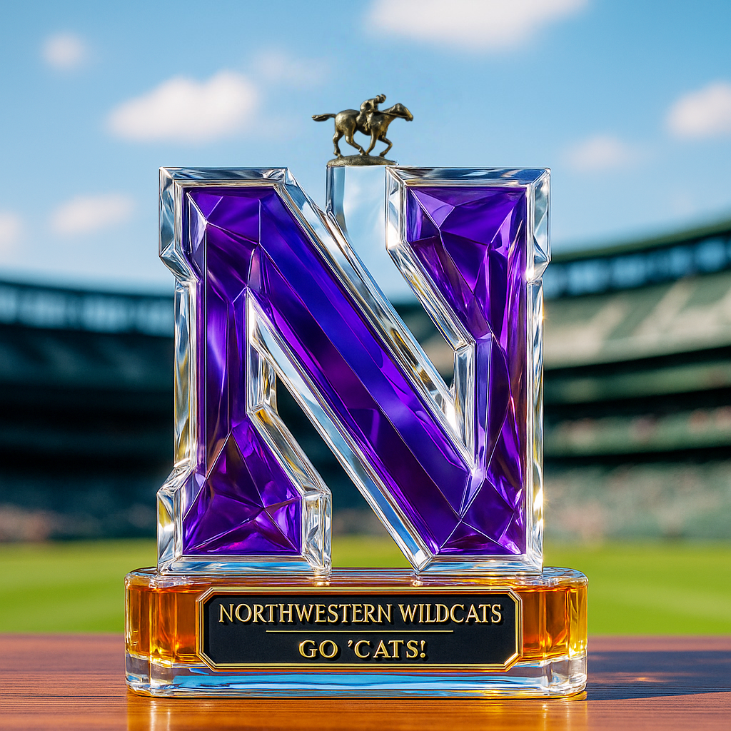 Northwestern University Wildcats Whiskey Bottle