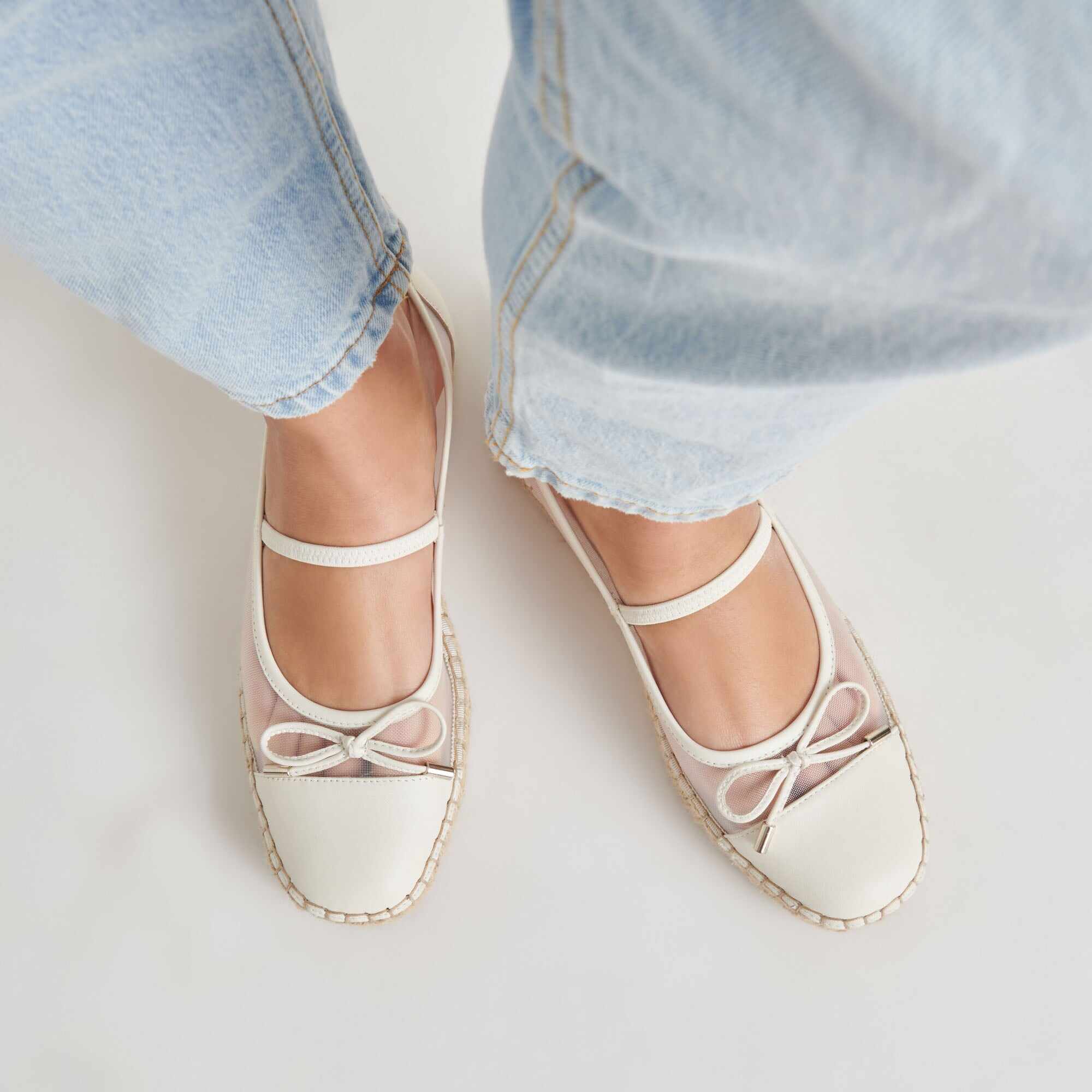 CAMBRE BALLET FLATS WHITE MESH