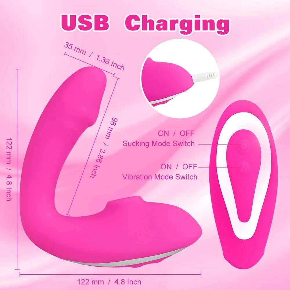 Sucking & Dual Dildo G-Spot Vibrator
