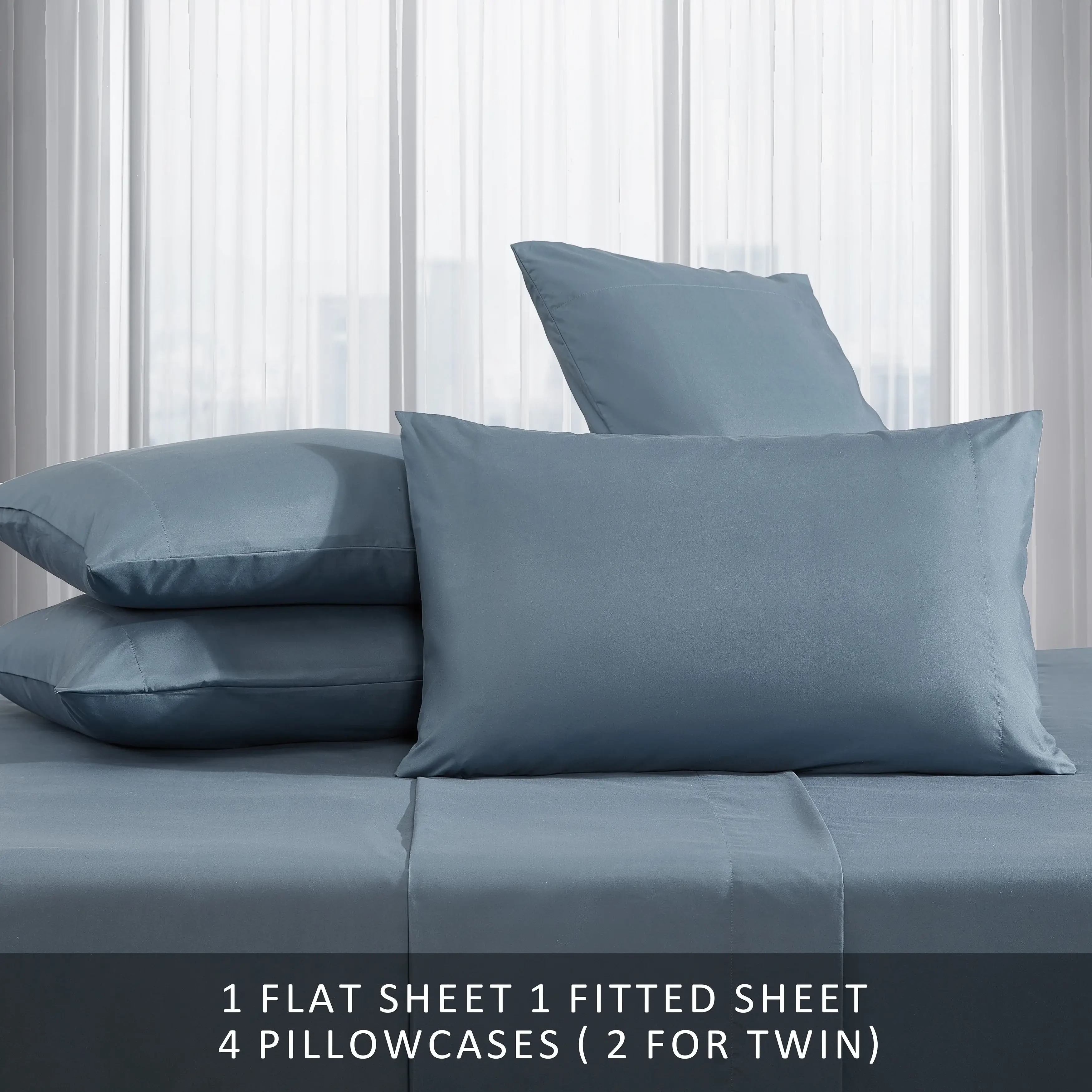 Kenneth Cole Solution Recyled Polyester Solid Bonus Sheet Set