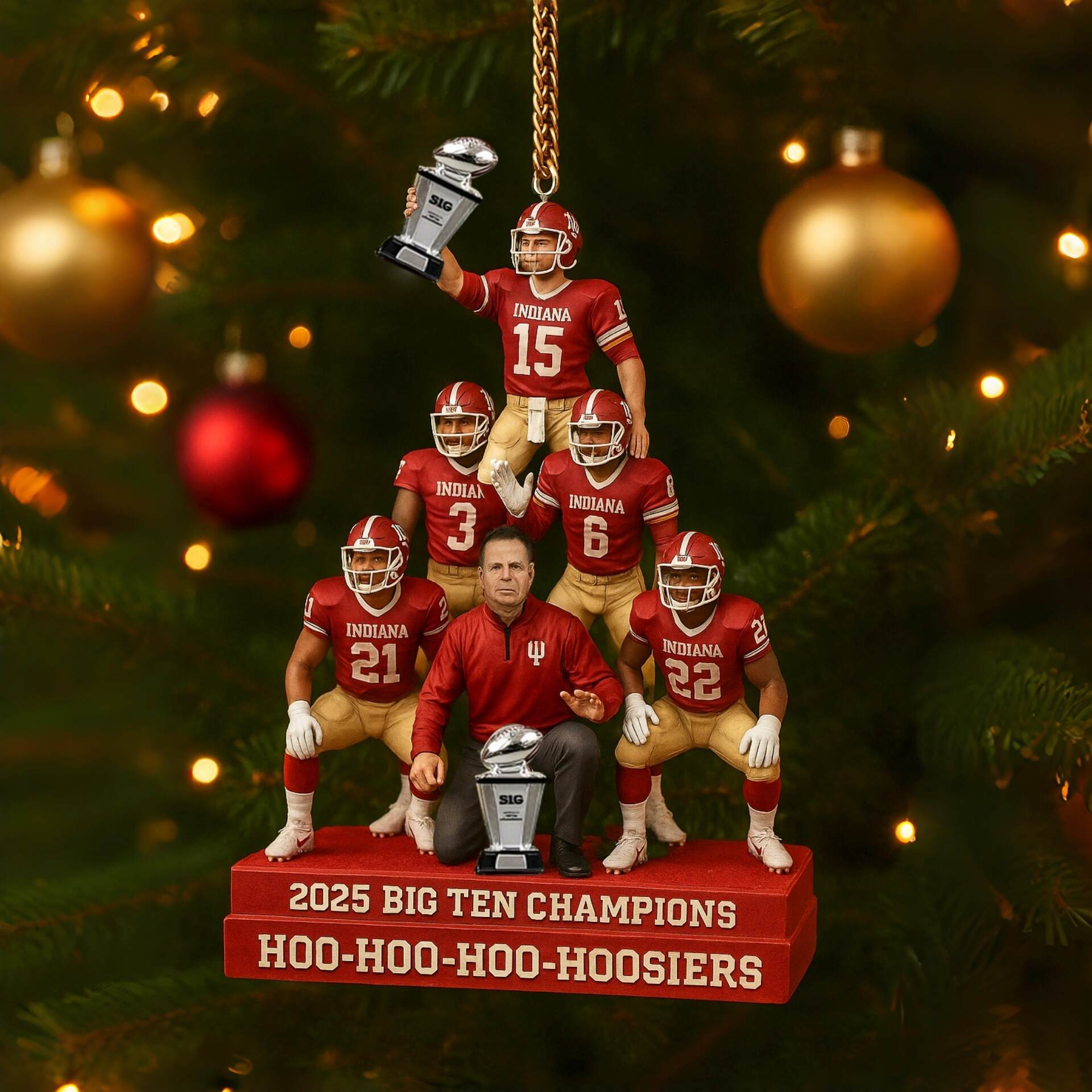 2025 Big Ten Champions The Hoosiers Victory Team Tree Ornament