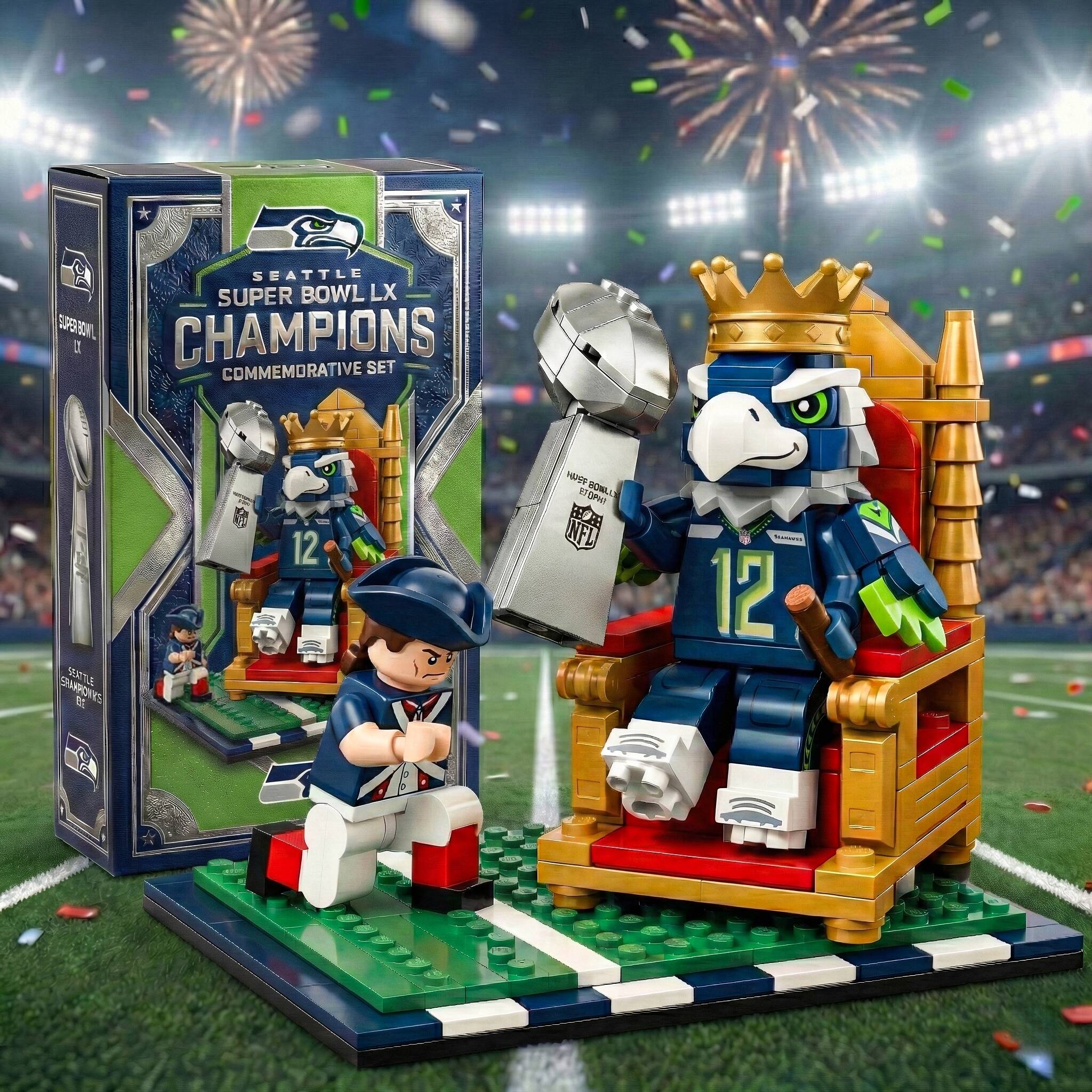 Seattle Seahawks Super Bowl LX Champions Building Blocks