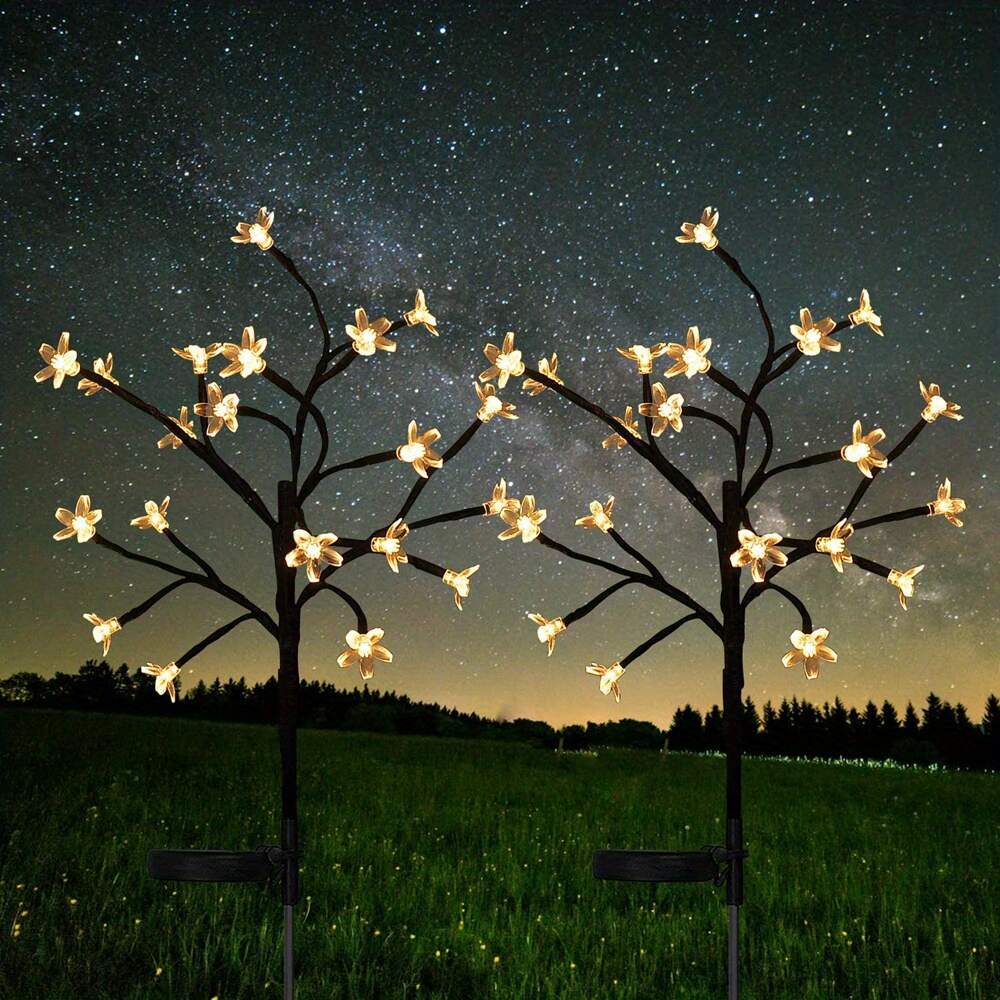 1pc Solar Cherry Lamp Landscape Tree Lamp LED String Lamp Outdoor Waterproof Lamp For Pathway, Patio, Yard, Lawn, Backyard, Garden, Christmas Decoration