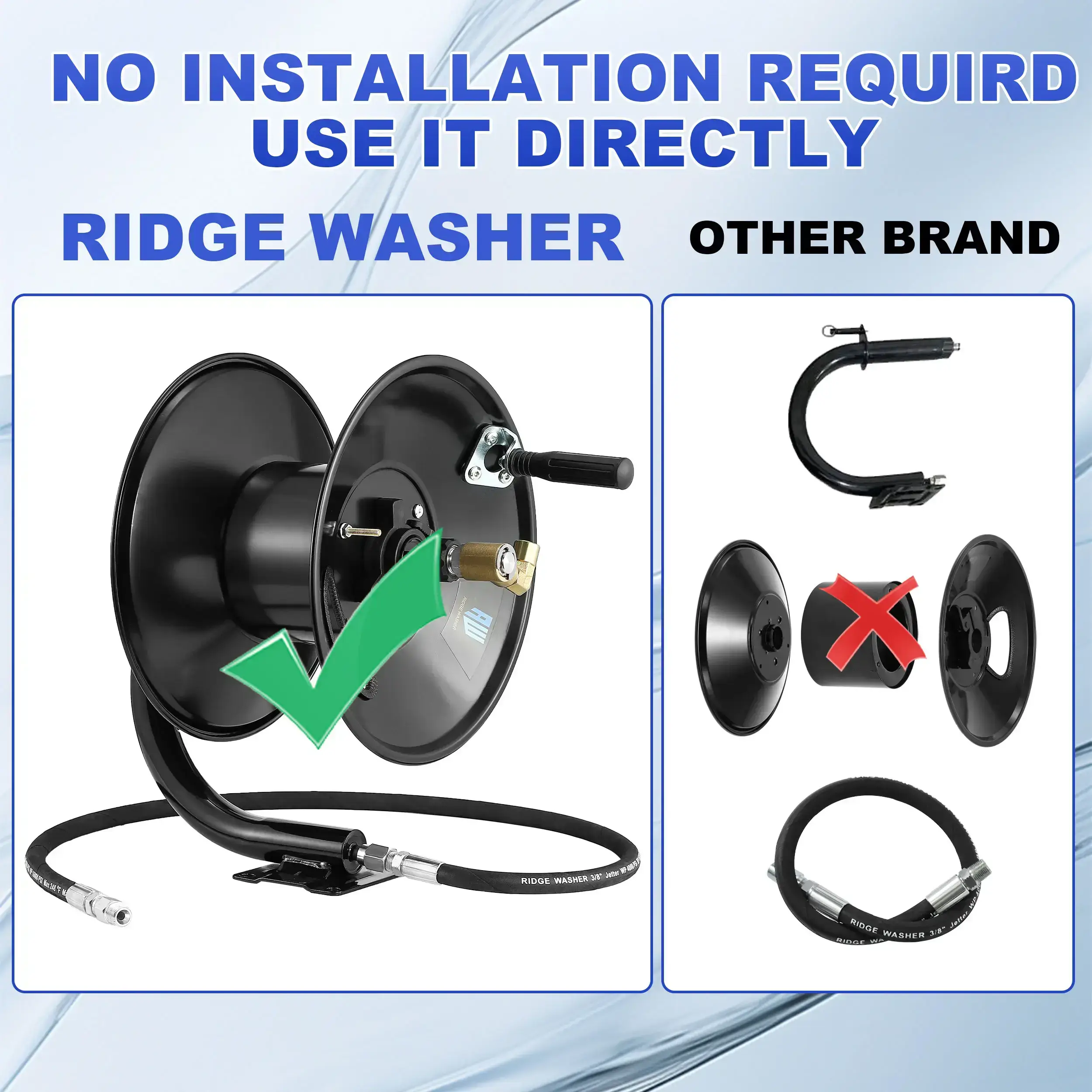 Pressure Washer Hose Reel 100 ft 3/8