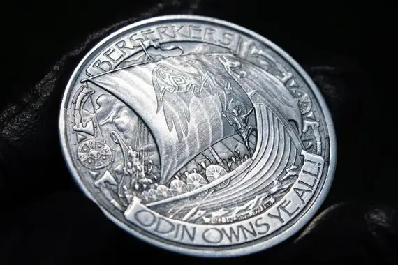 Valhalla Vikings 1 oz .999 Fine Silver Round Odin Owns Ye BERSERKERS