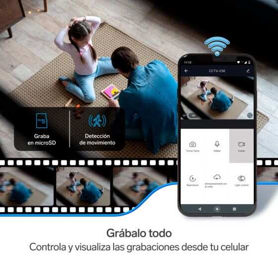 3 MP Wi-Fi* robotic security camera with motion tracking for light socket