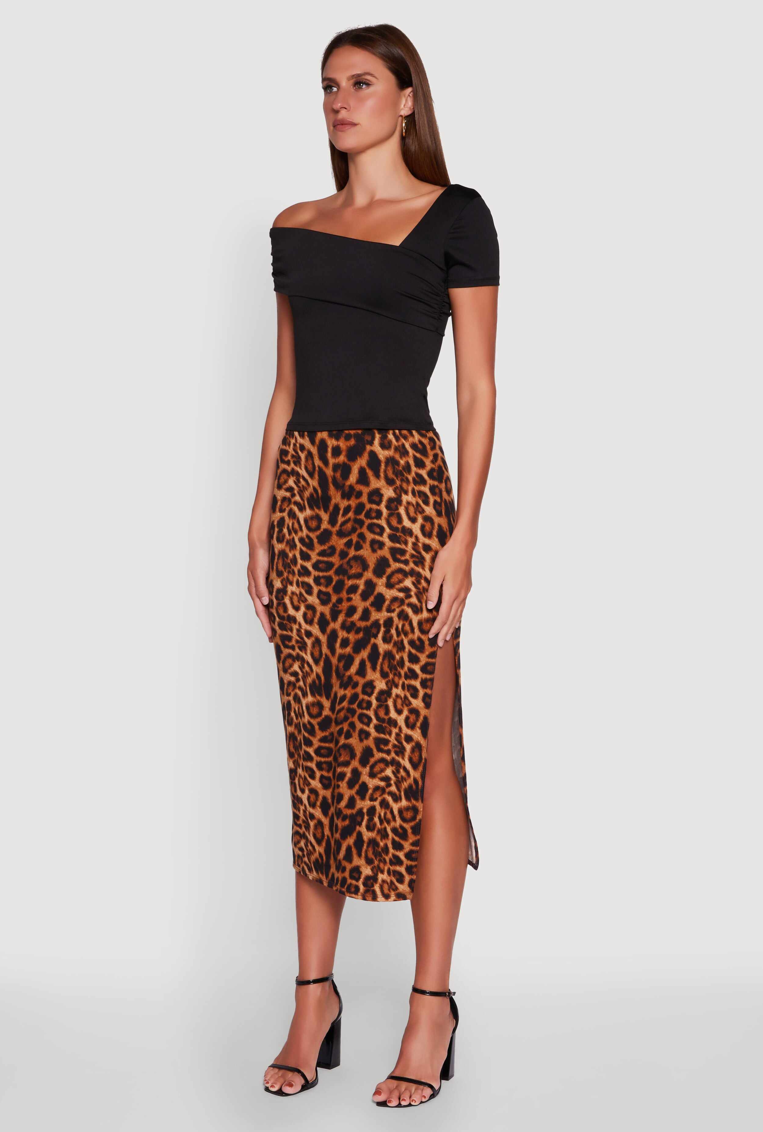 Iris Fold Over One Shoulder Top