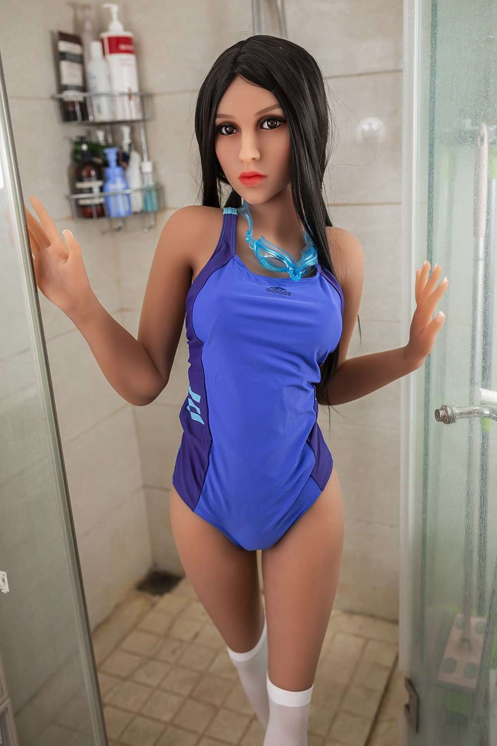 #139 TPE Black Wig Sex Doll Head Only