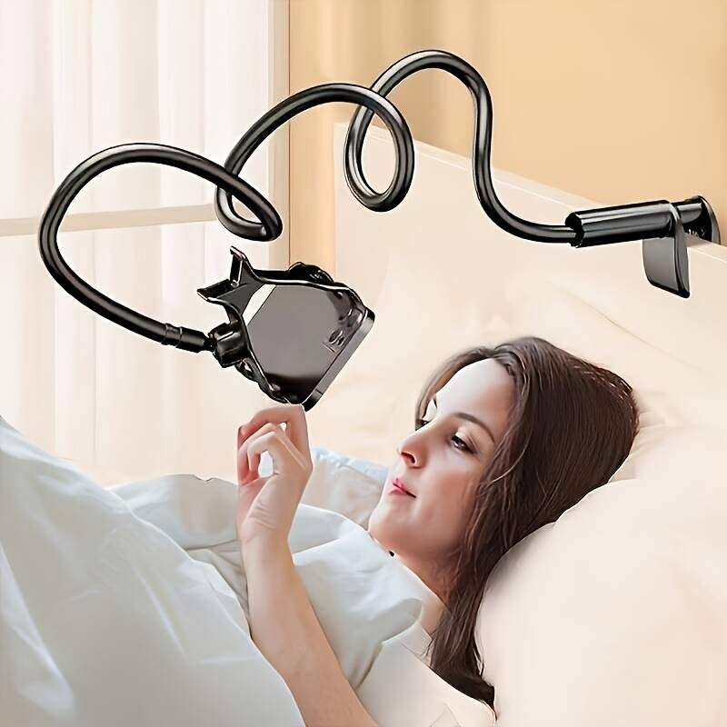 Phone and Tablet Holder, 360° Rotatable Angle Adjustment, Sturdy Durable Bedside Table Mount, Hand-Free Screw Tension Base, Suitable for Up to 30 People in a Household Use