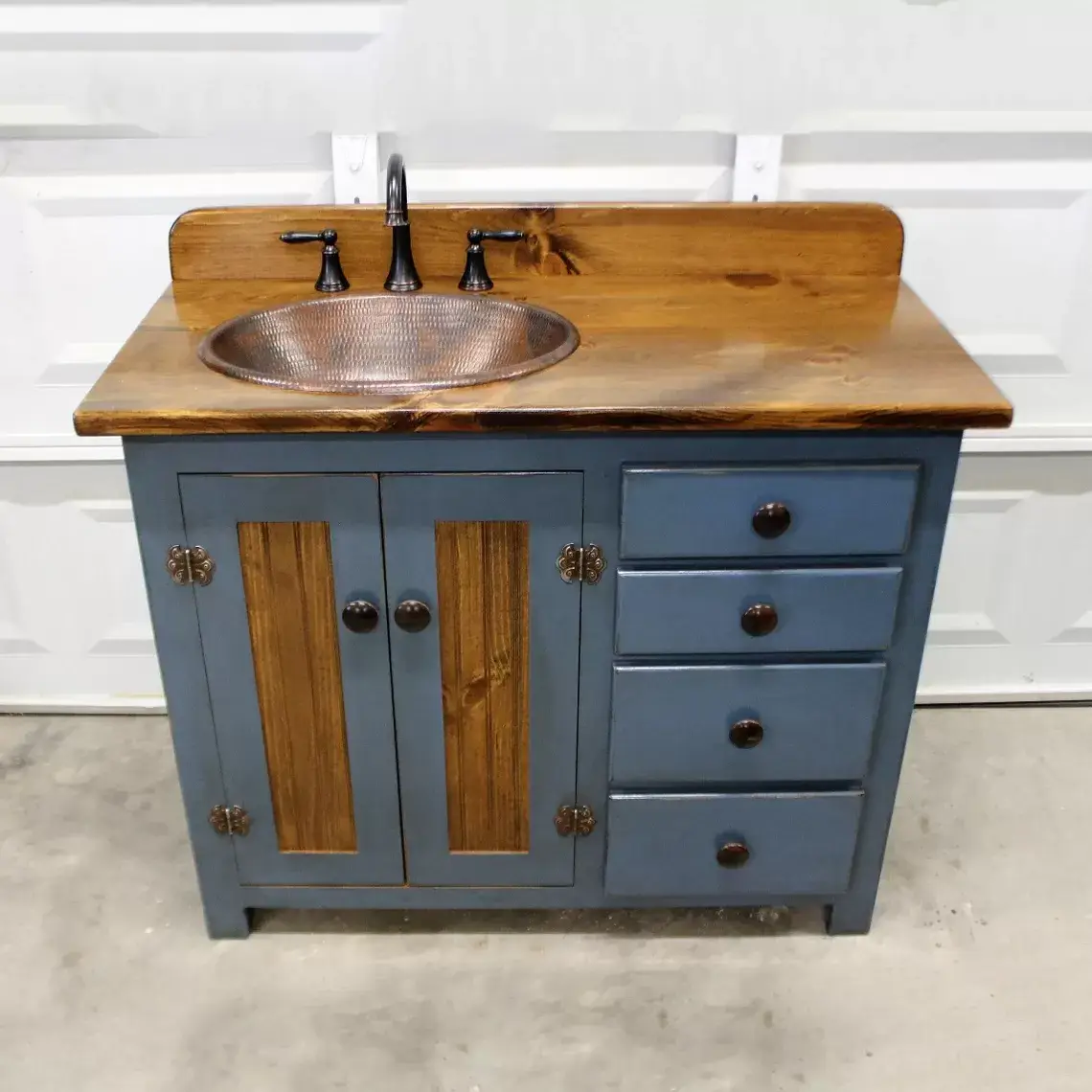 Rustic Farmhouse Vanity - Copper Sink - 42