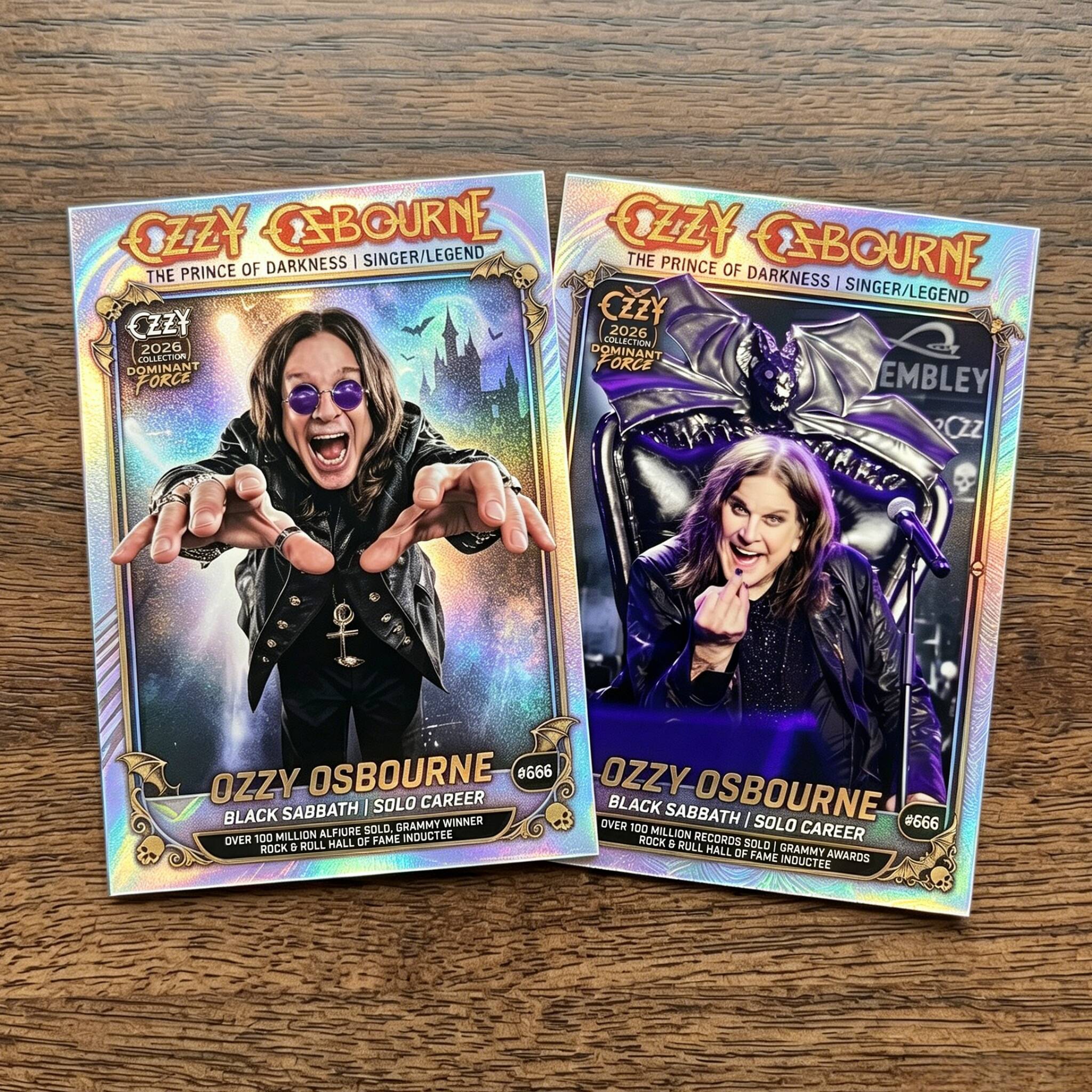 🤘 Ozzy Osbourne 2026 Holographic Trading Card Prince of Darkness!🦇