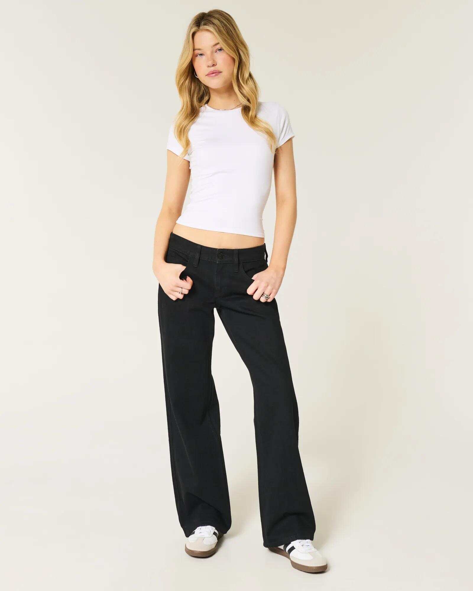 Low-Rise Dark Wash Baggy Jeans