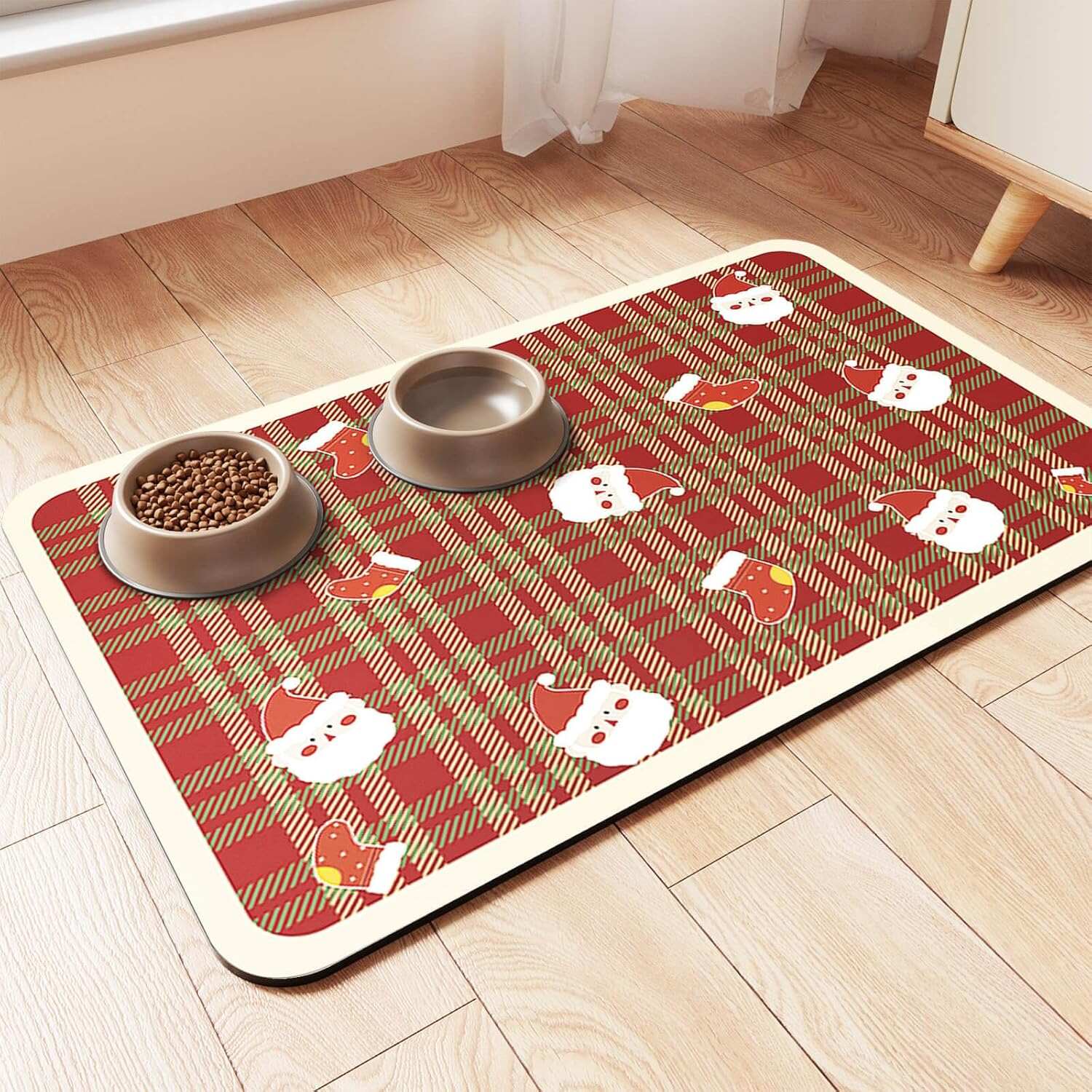 Pet Feeding Mat-Absorbent Pet Placemat for Food and Water Bowl, with Waterproof Rubber Backing, Quick Dry Water Dispenser Mat for Dog and Cat (20