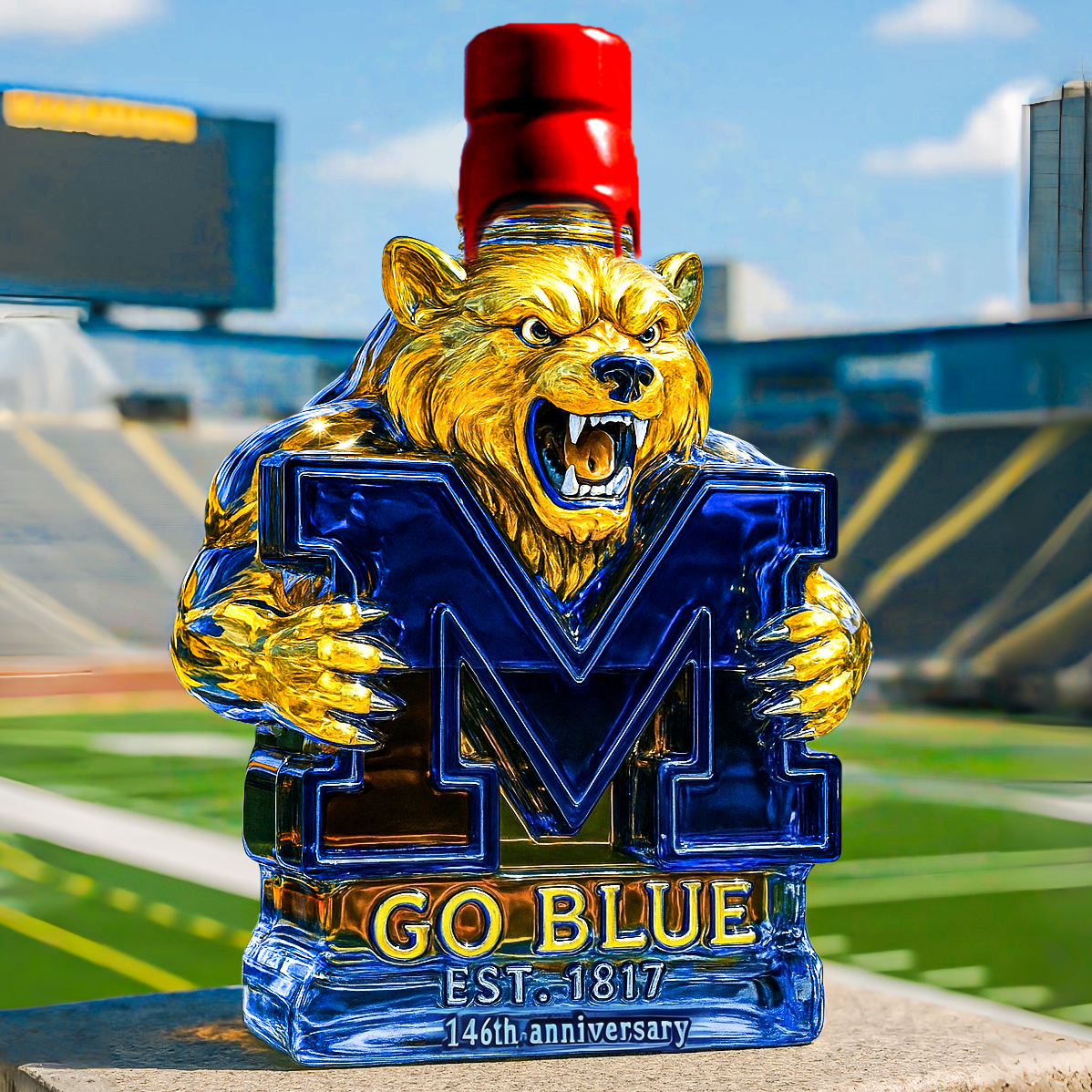 University of Michigan 146th Anniversary Whiskey Bottle